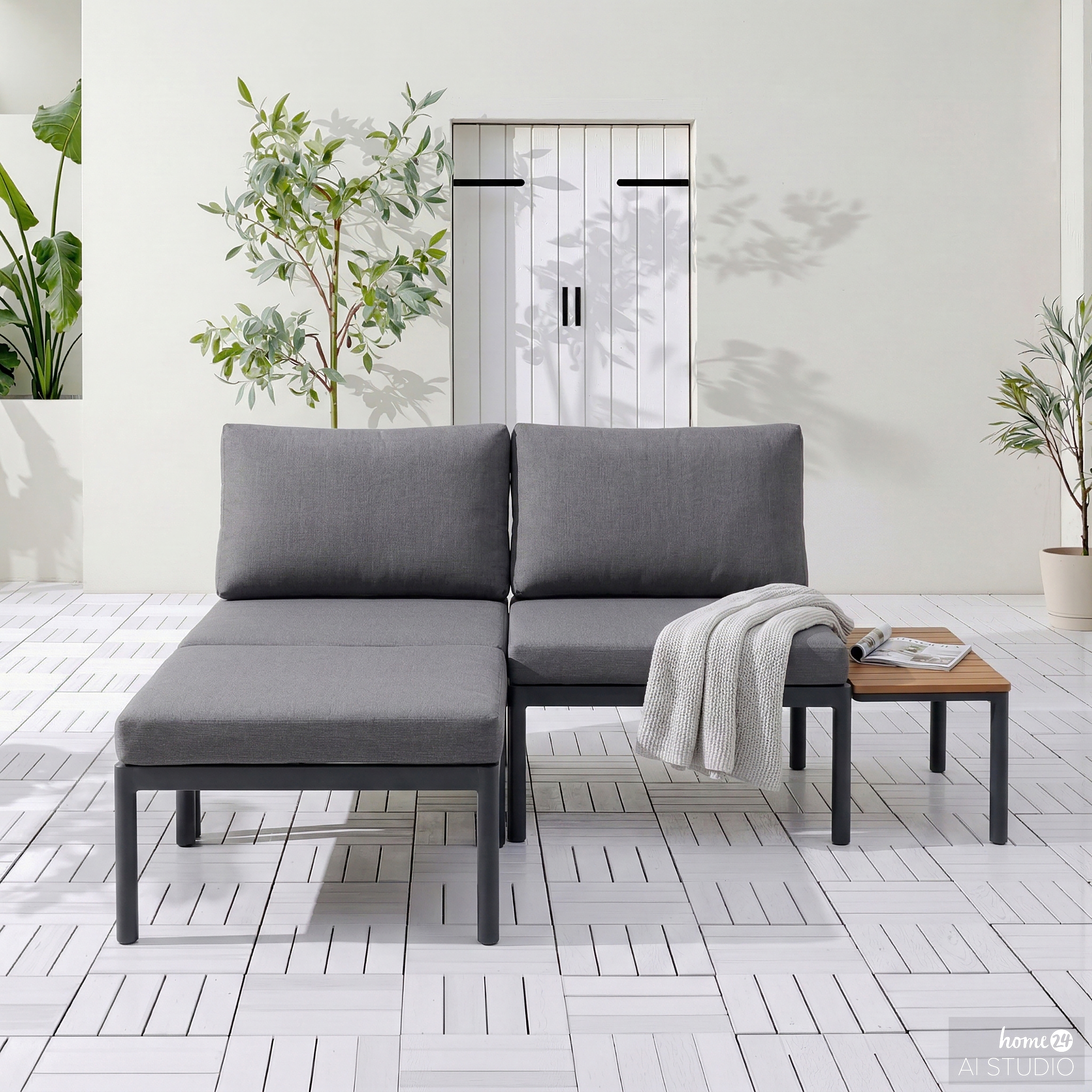Loungeset Cuva 3er Set Aluminium Grau