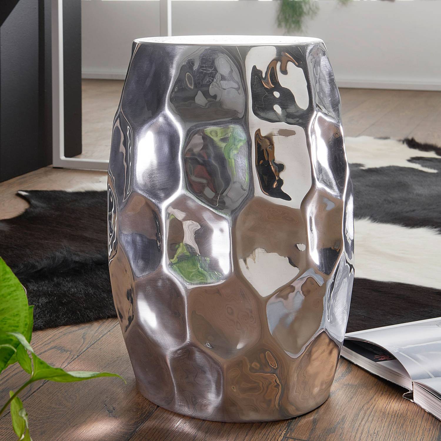 Valdez Beistelltisch Aluminium Silber 30cm