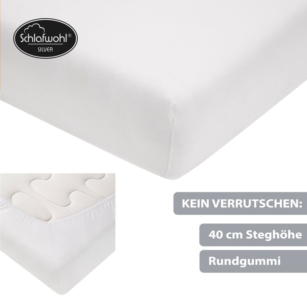 Spannleintuch für Boxspringbett aus Baumwolle Weiß