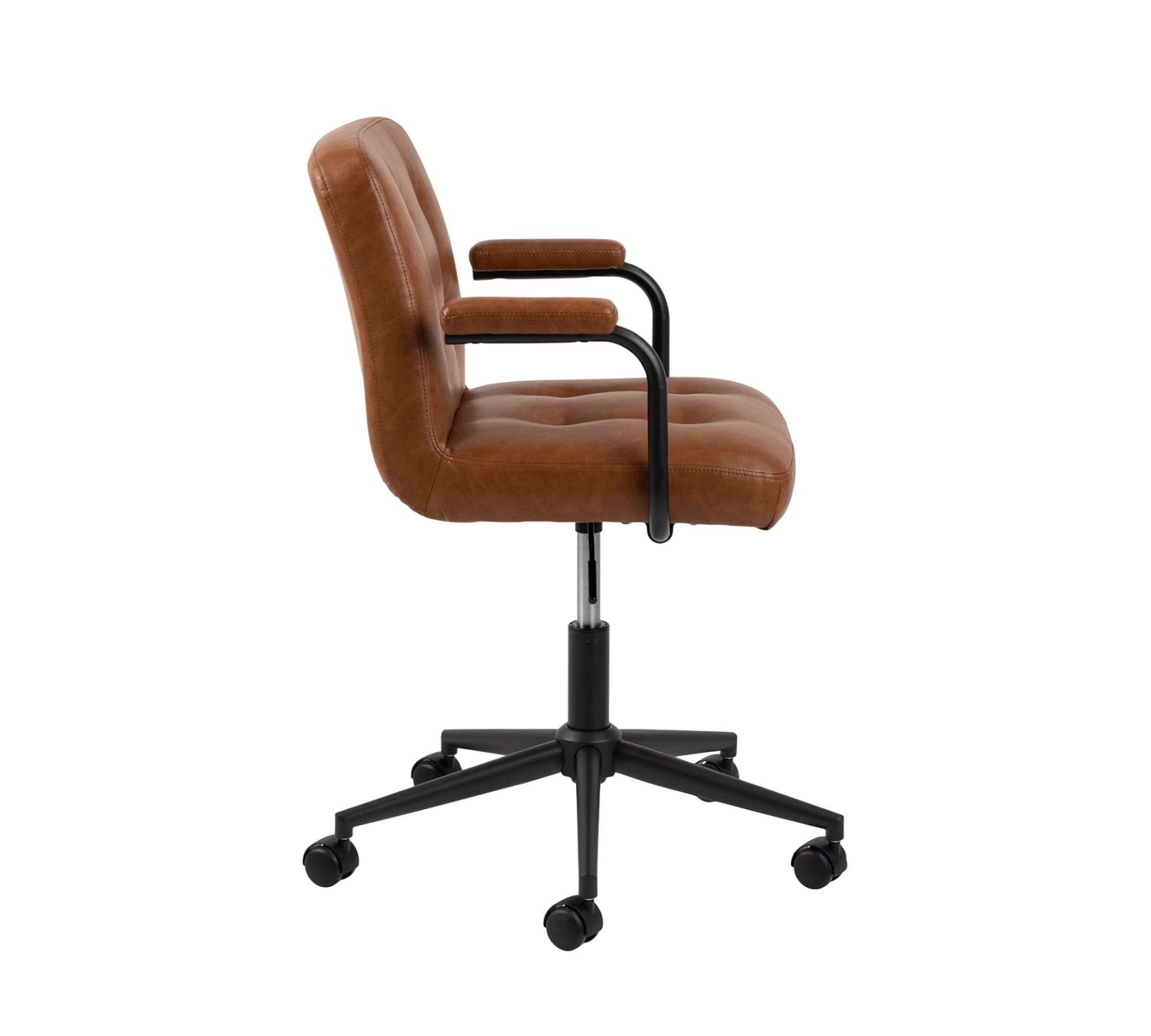 Bürostuhl Kunstleder Vintage Cognac