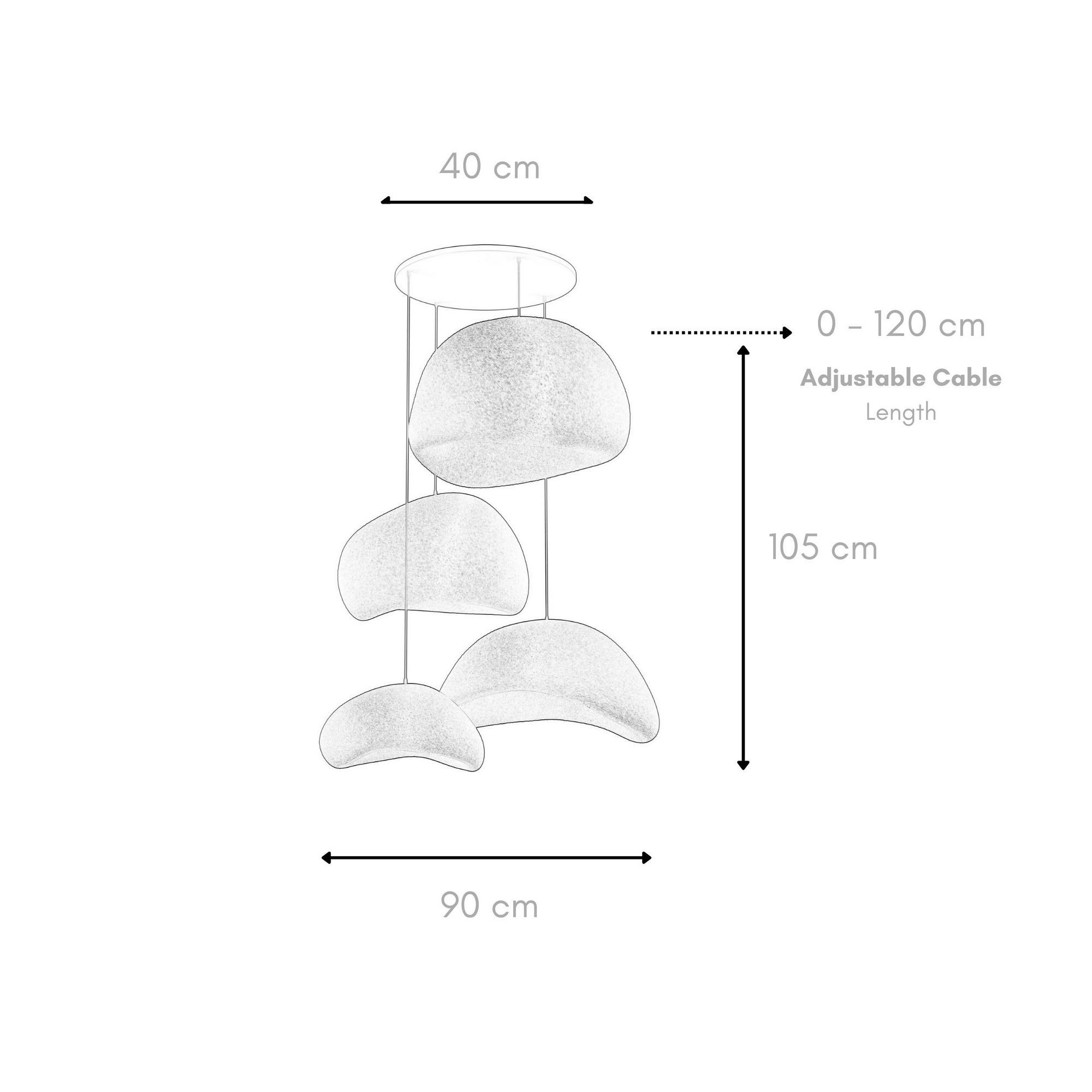 4-Flammig Wabi Sabi Sabi Glows Pendelleuchte Beton Grau