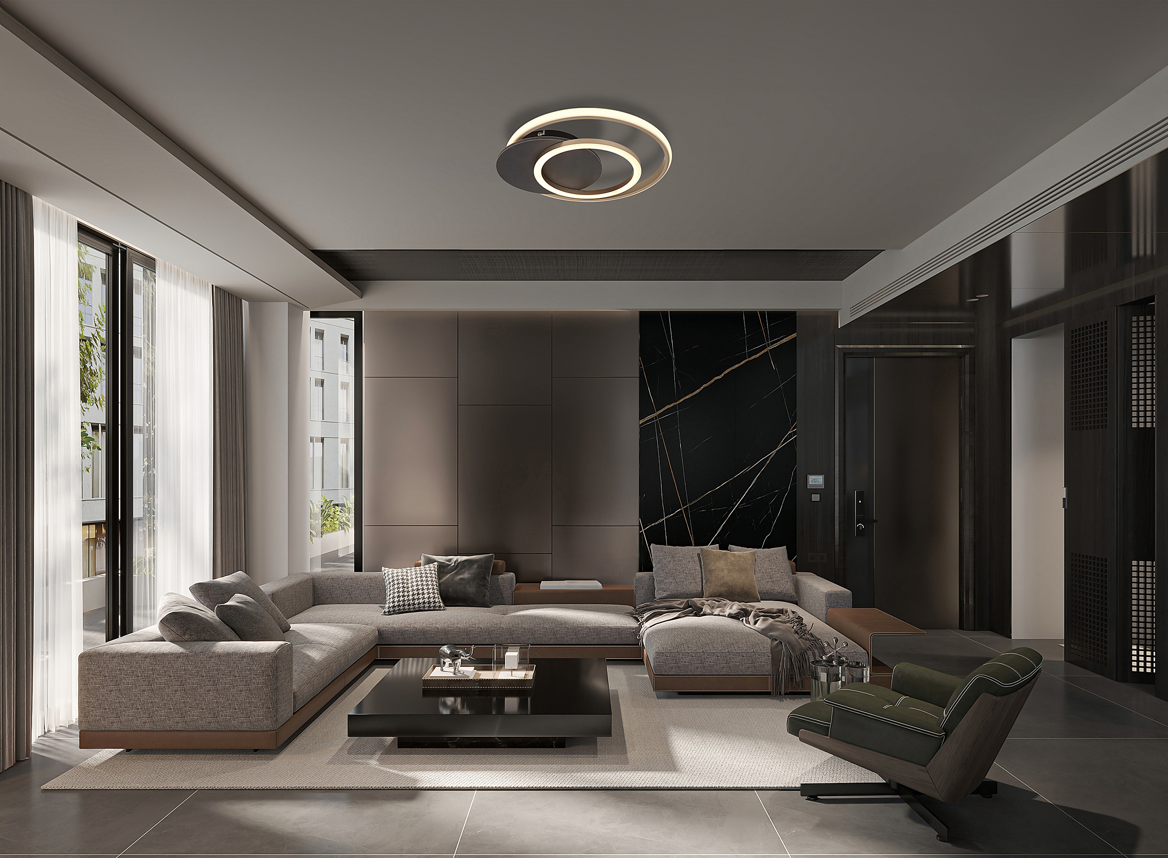 LED Ceiling Light Julio 1-Light Acrylic Glass Grey