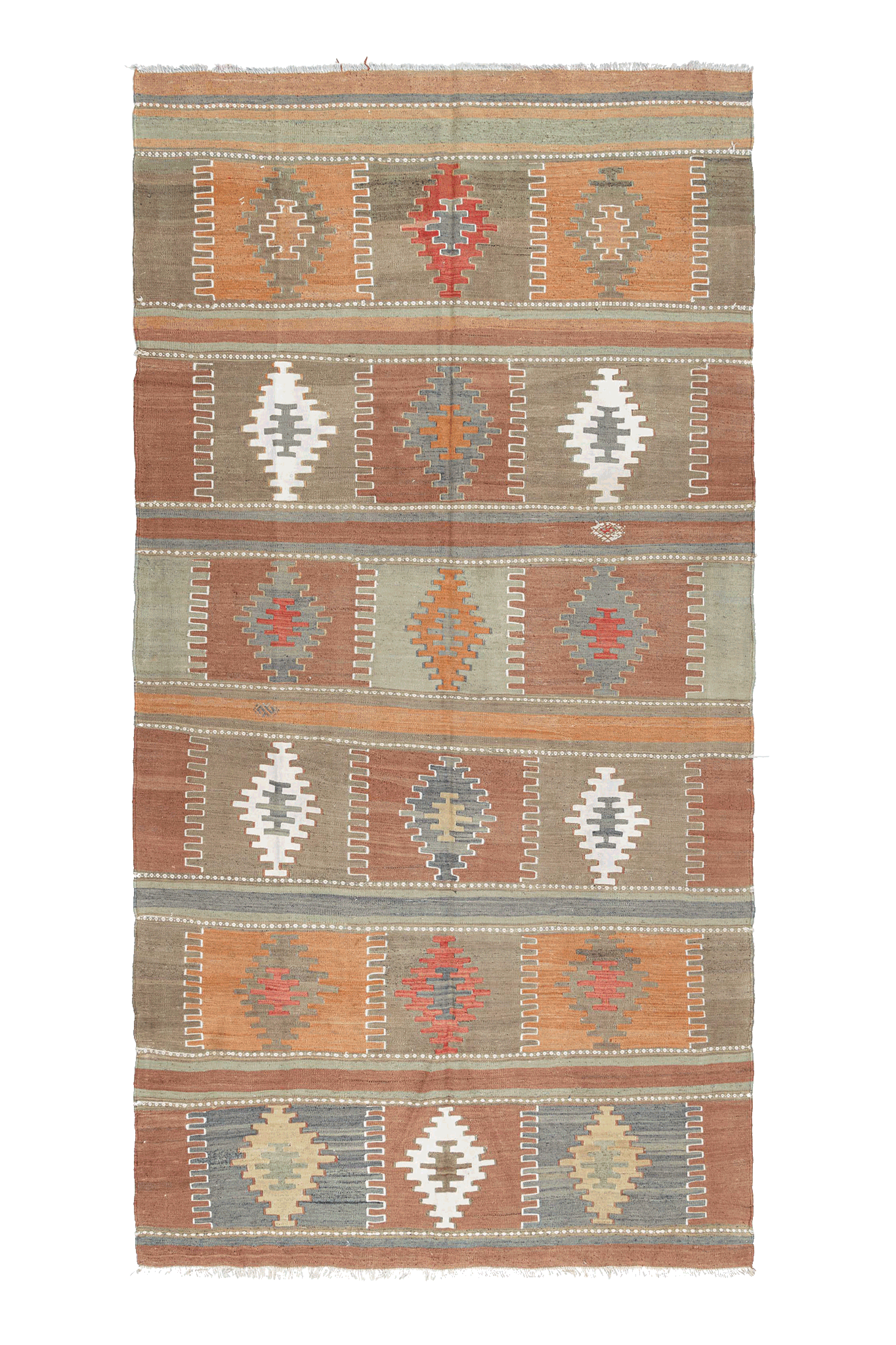 Vintage Kilim Teppich Wolle Mehrfarbig