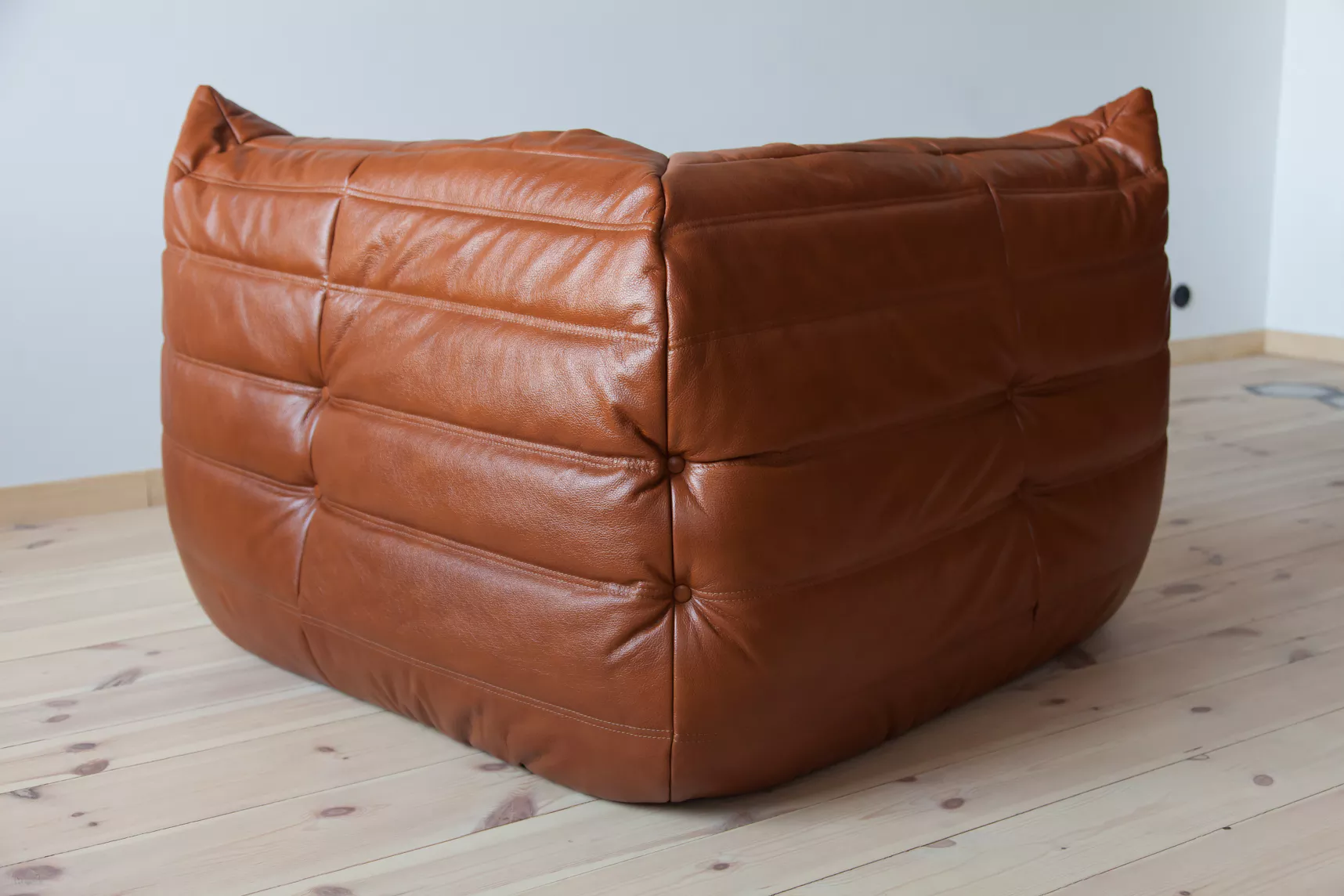 Togo Lounge Set 3-pc. High gloss leather whiskey brown