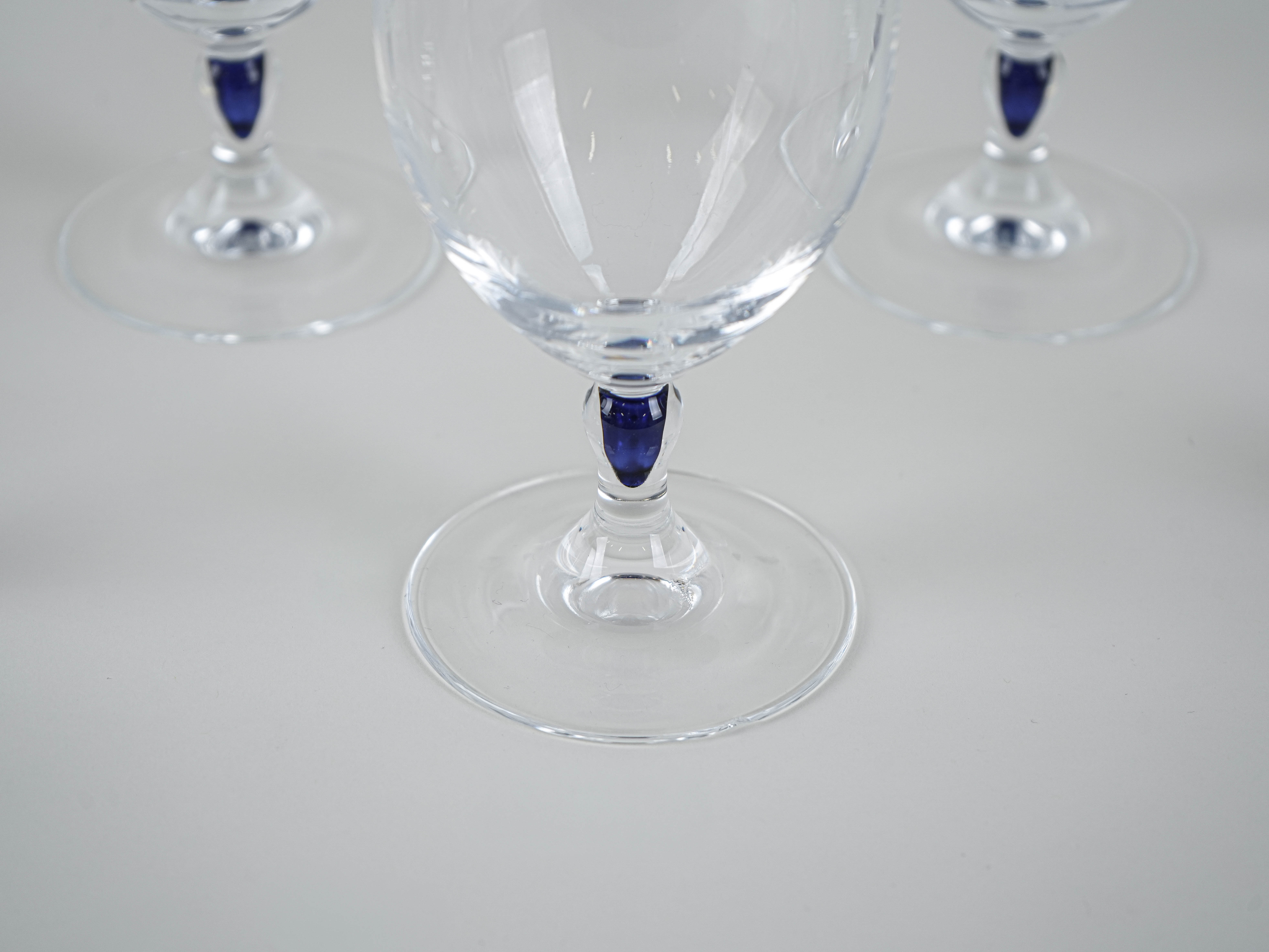Set Venise Saphir Glasses 1970s Cristal d'Arques