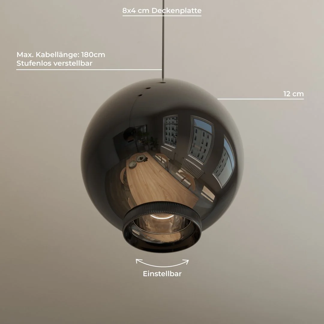 Eos Pendelleuchte Acrylglas Aluminium Schwarz