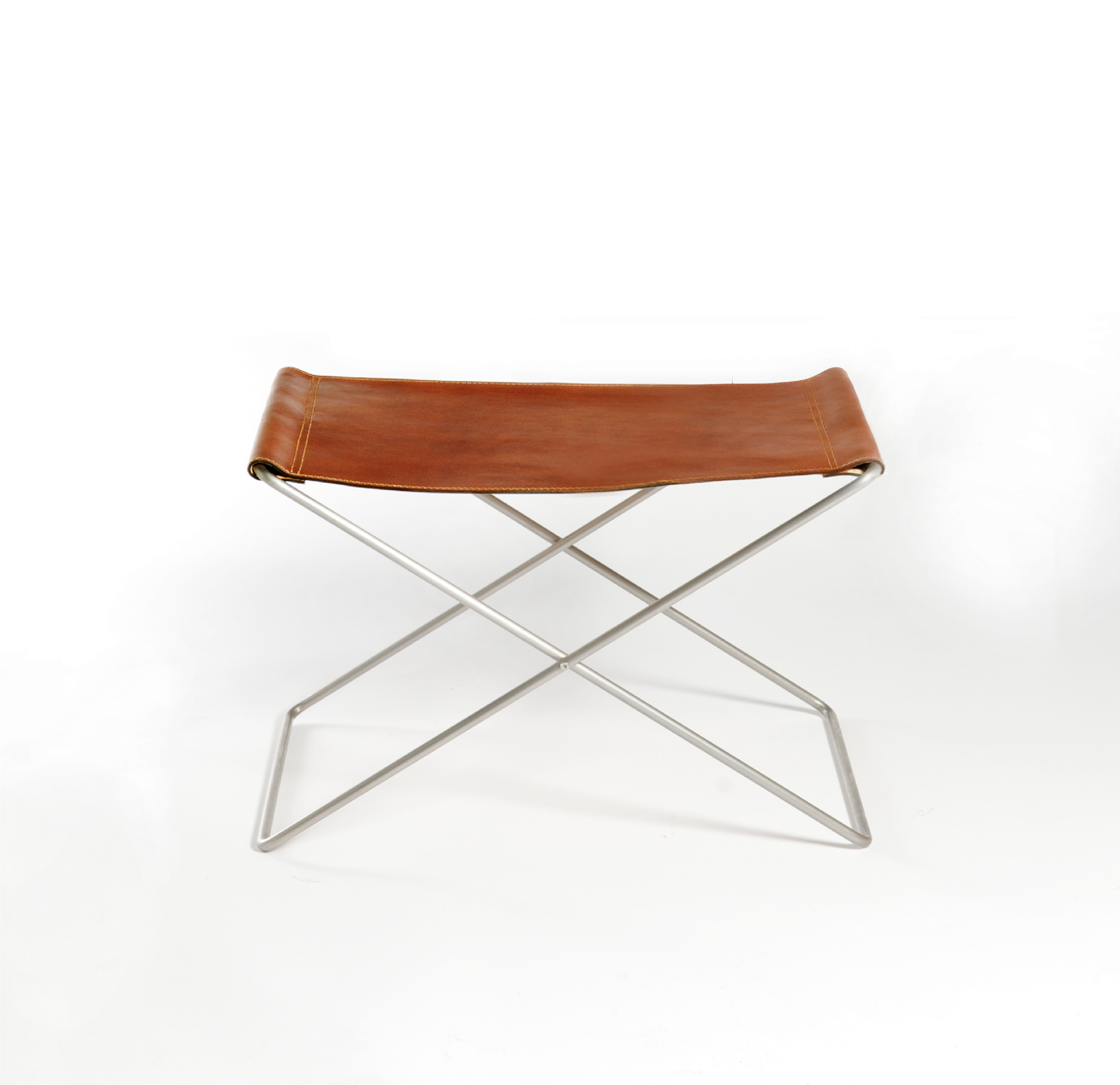 OX Stool Small Leather Cognac