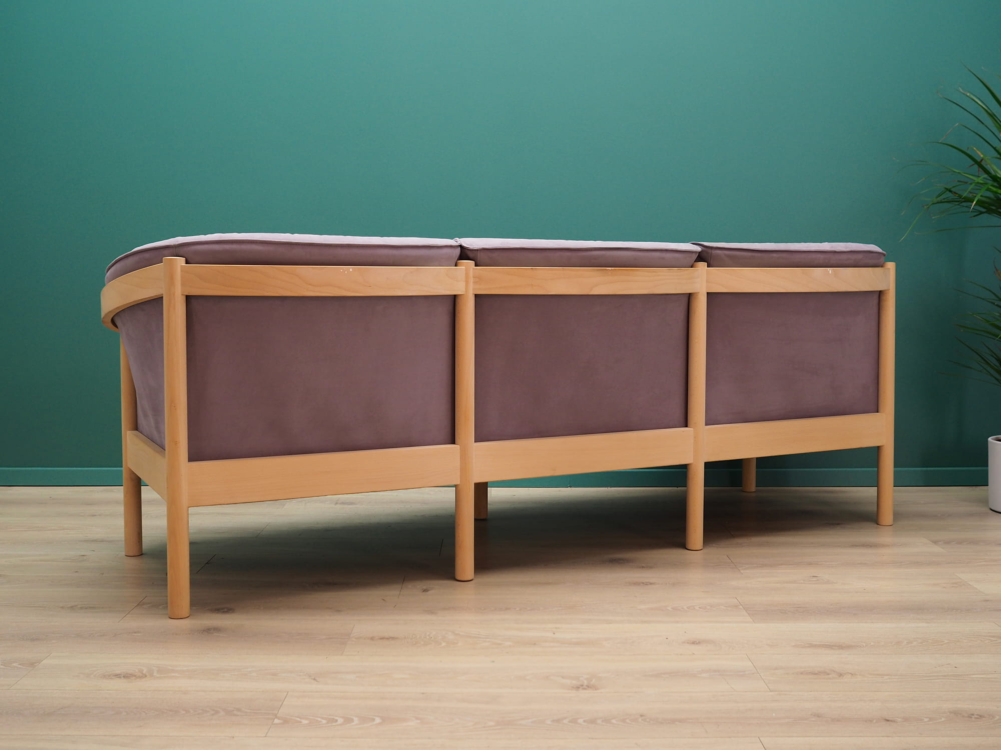 Vintage Sofa Velvet Wood Purple 1970s