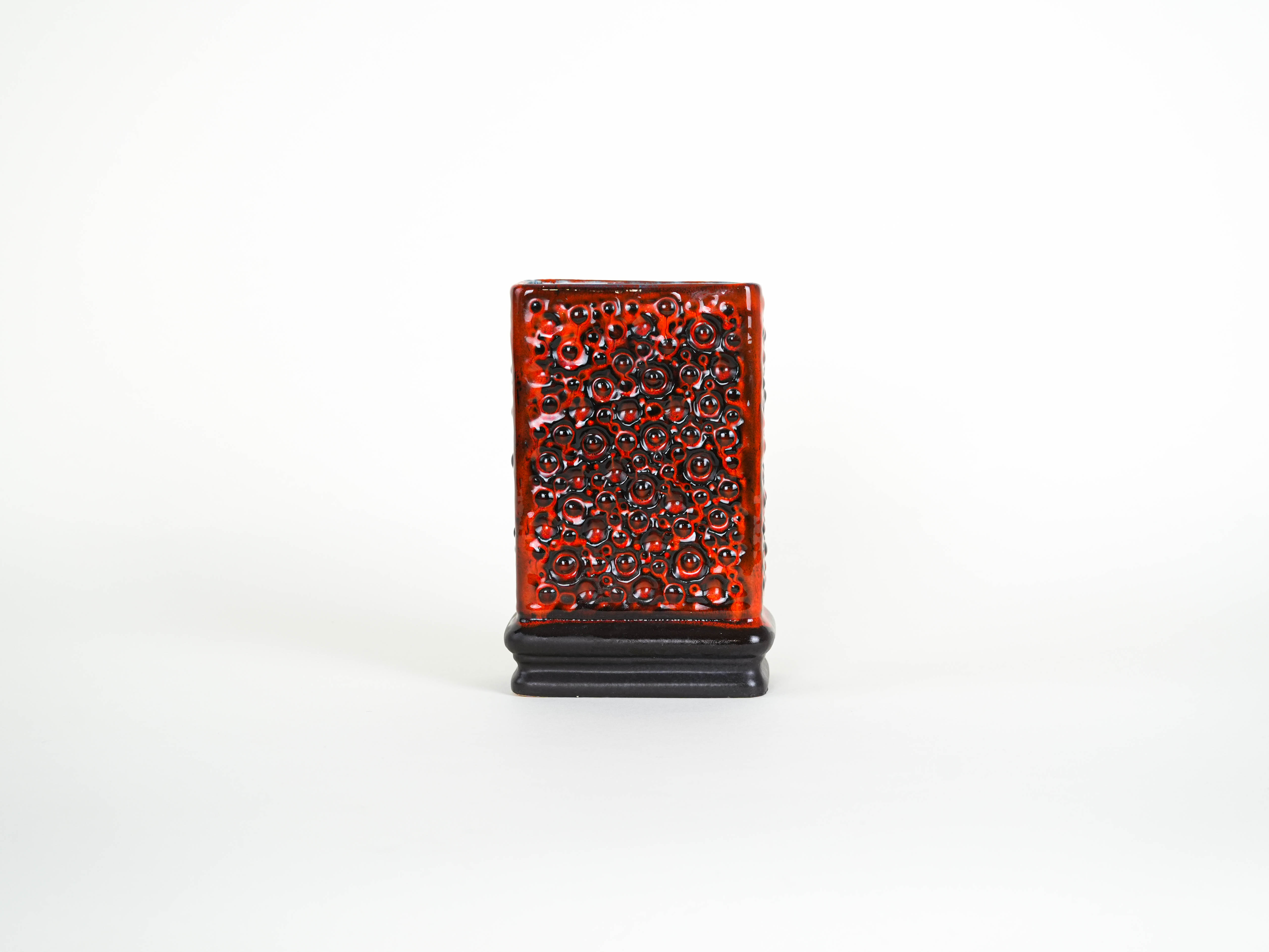 Vase Fat Lava 1960s Red