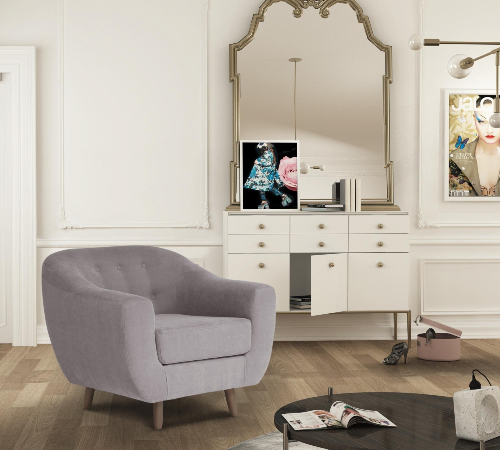 Sessel Vicky Baumwolle Taupe