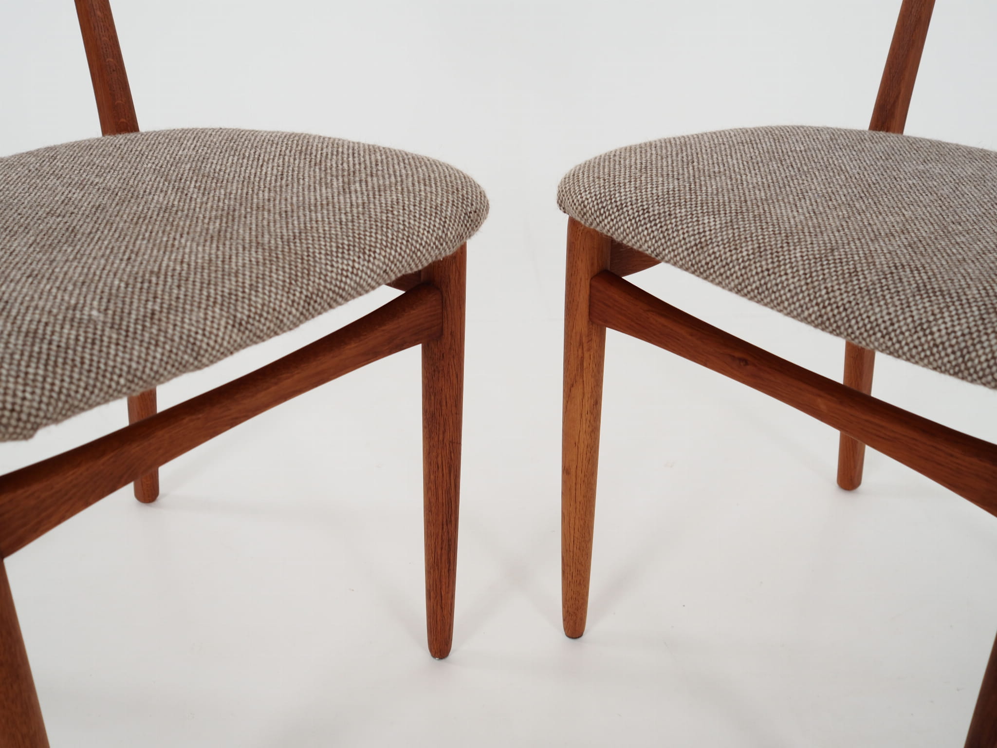 2x Vintage Stuhl Teakholz Textil Braun 1970er Jahre