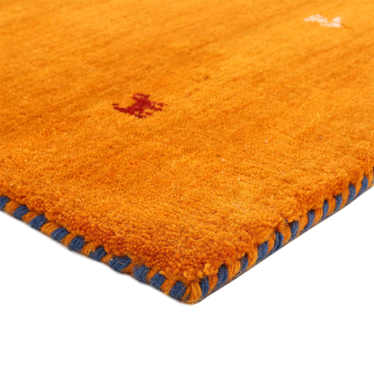 Wollteppich Gabbeh Uni Wolle Orange 120 x 170 cm