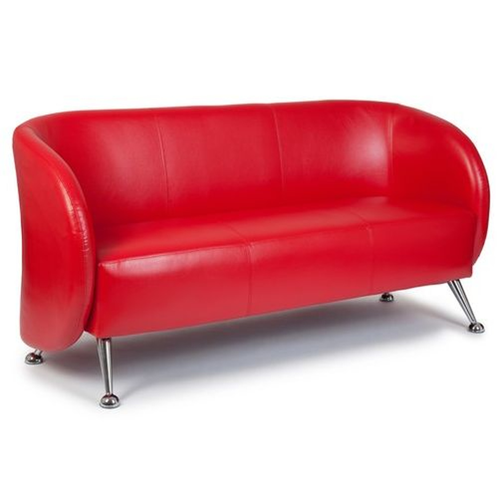 ST. LUCIA 3-seater faux leather Red