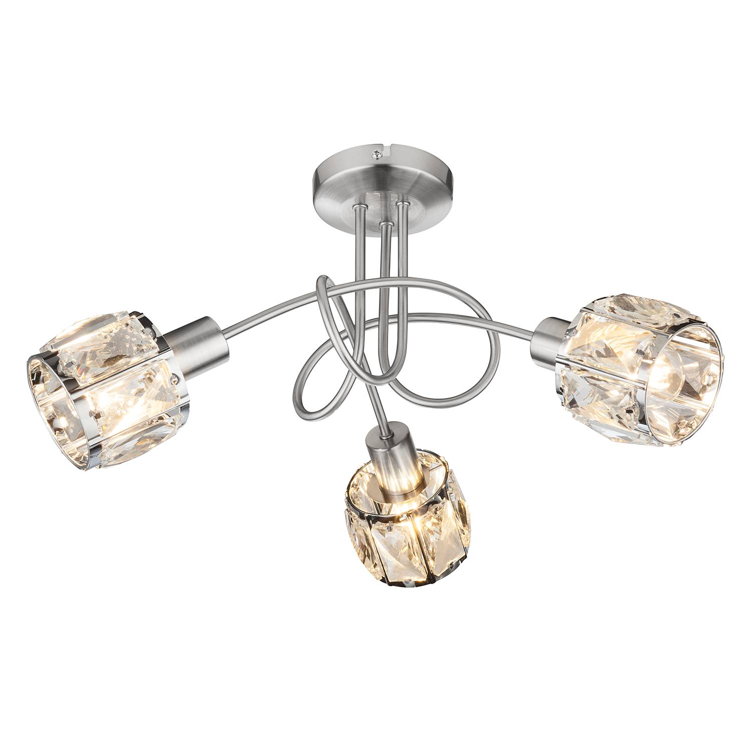 Kris I Ceiling lamp Crystal glass Iron 3-flame
