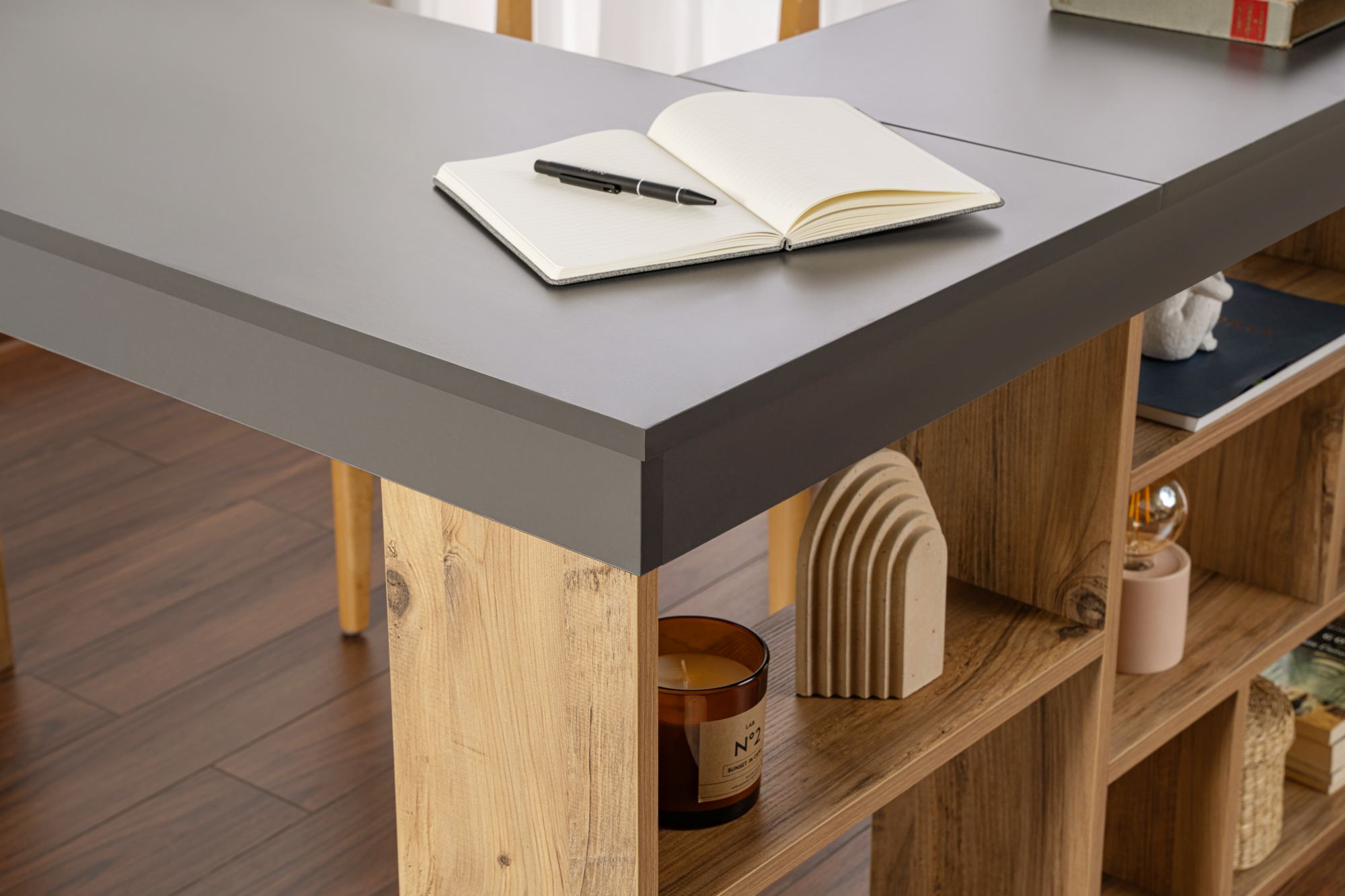 Vesper Desk Anthracite, Atlantic Pine