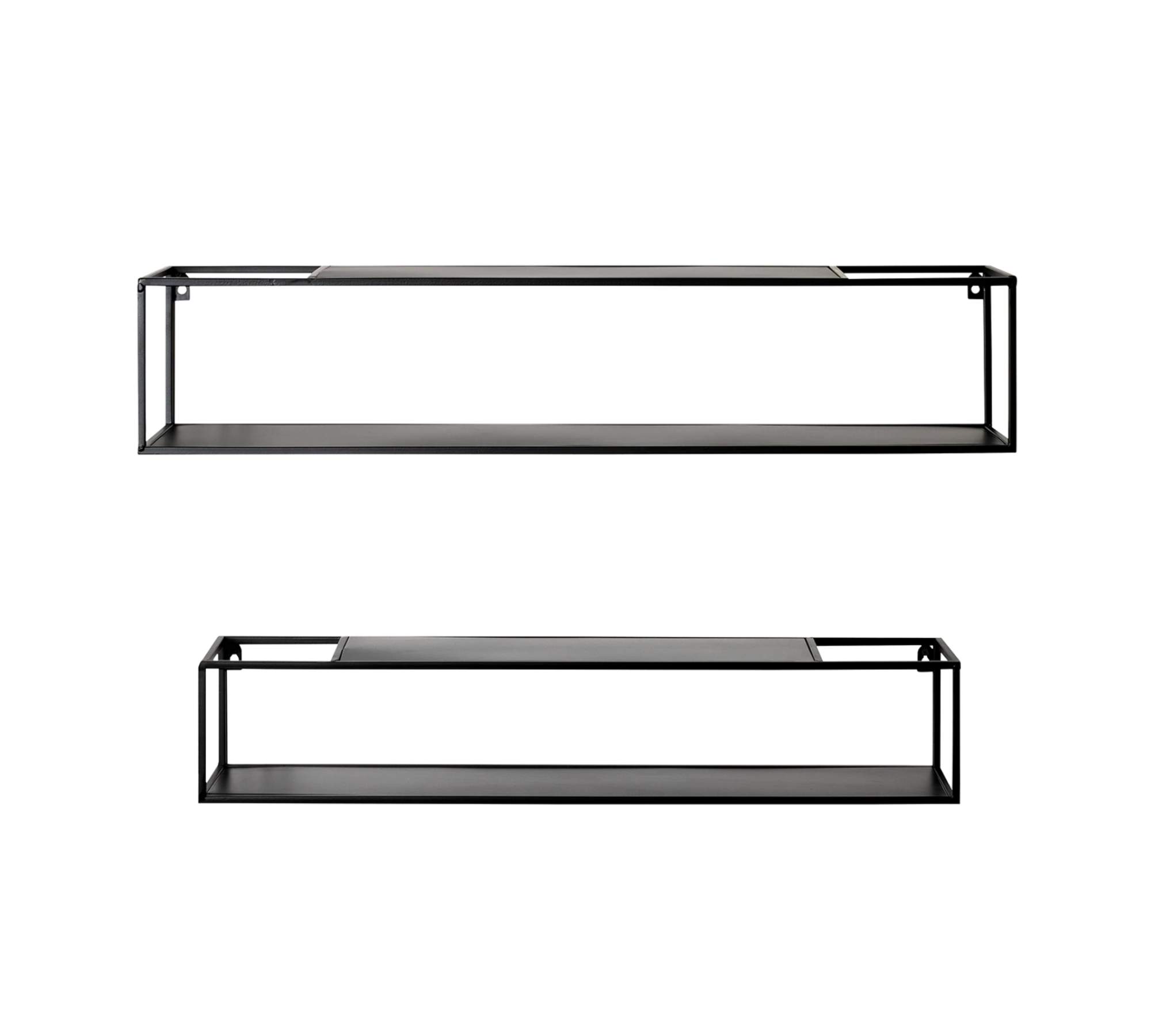 2x Wall Shelf Metal Black