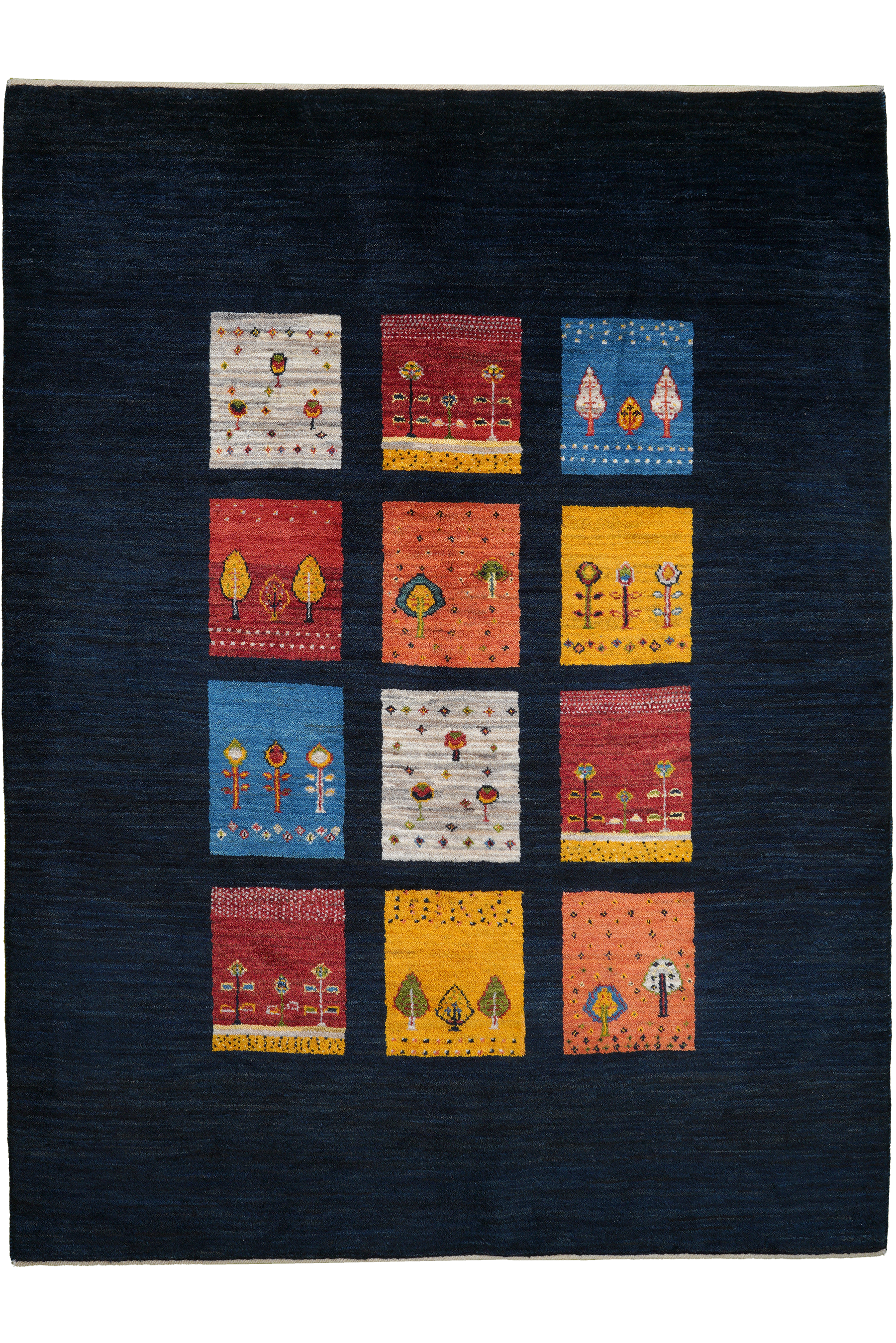 Rizbaf Gabbeh-Teppich Wolle Blau