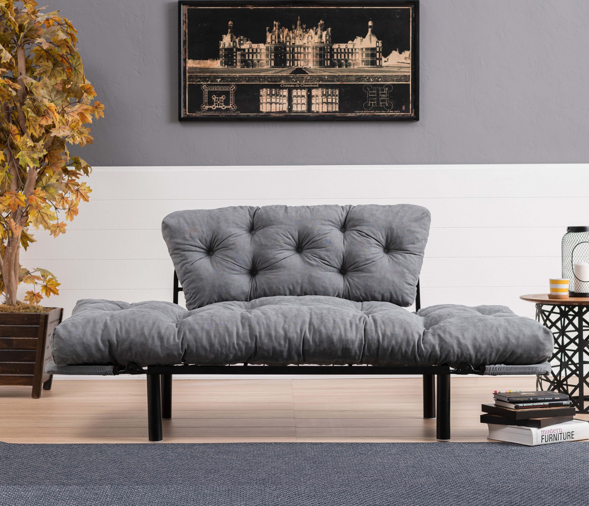 Nitta Sofa Bed 2-seater Grey