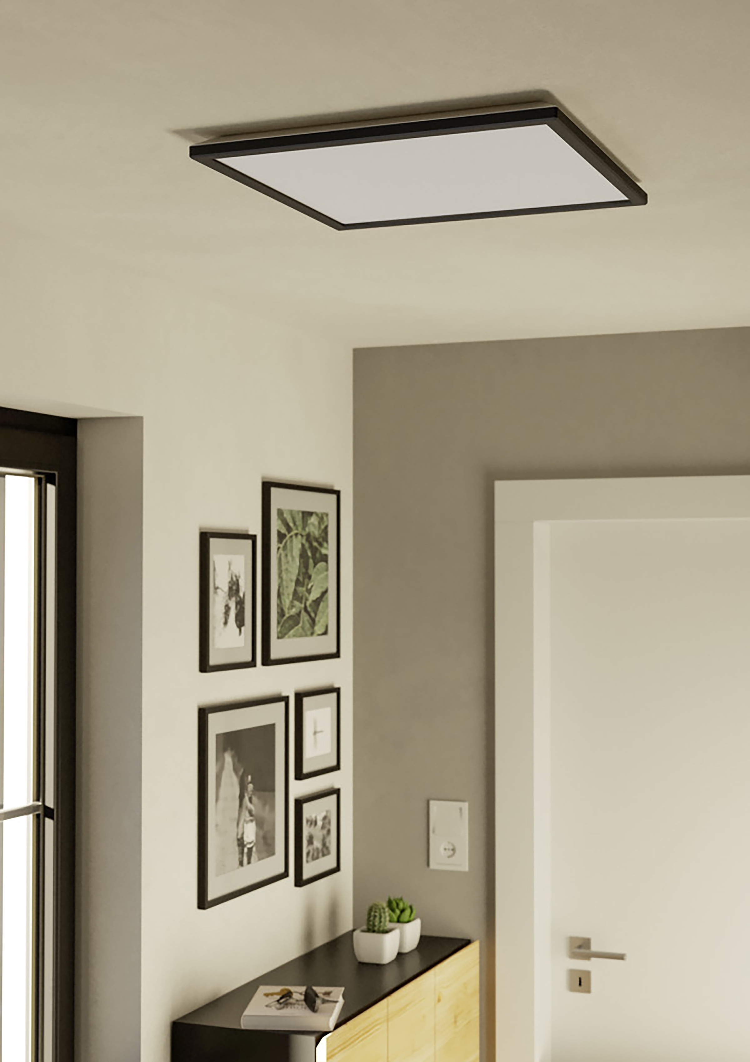 LED Ceiling Light Rovito-R 1-Light Plastic Black