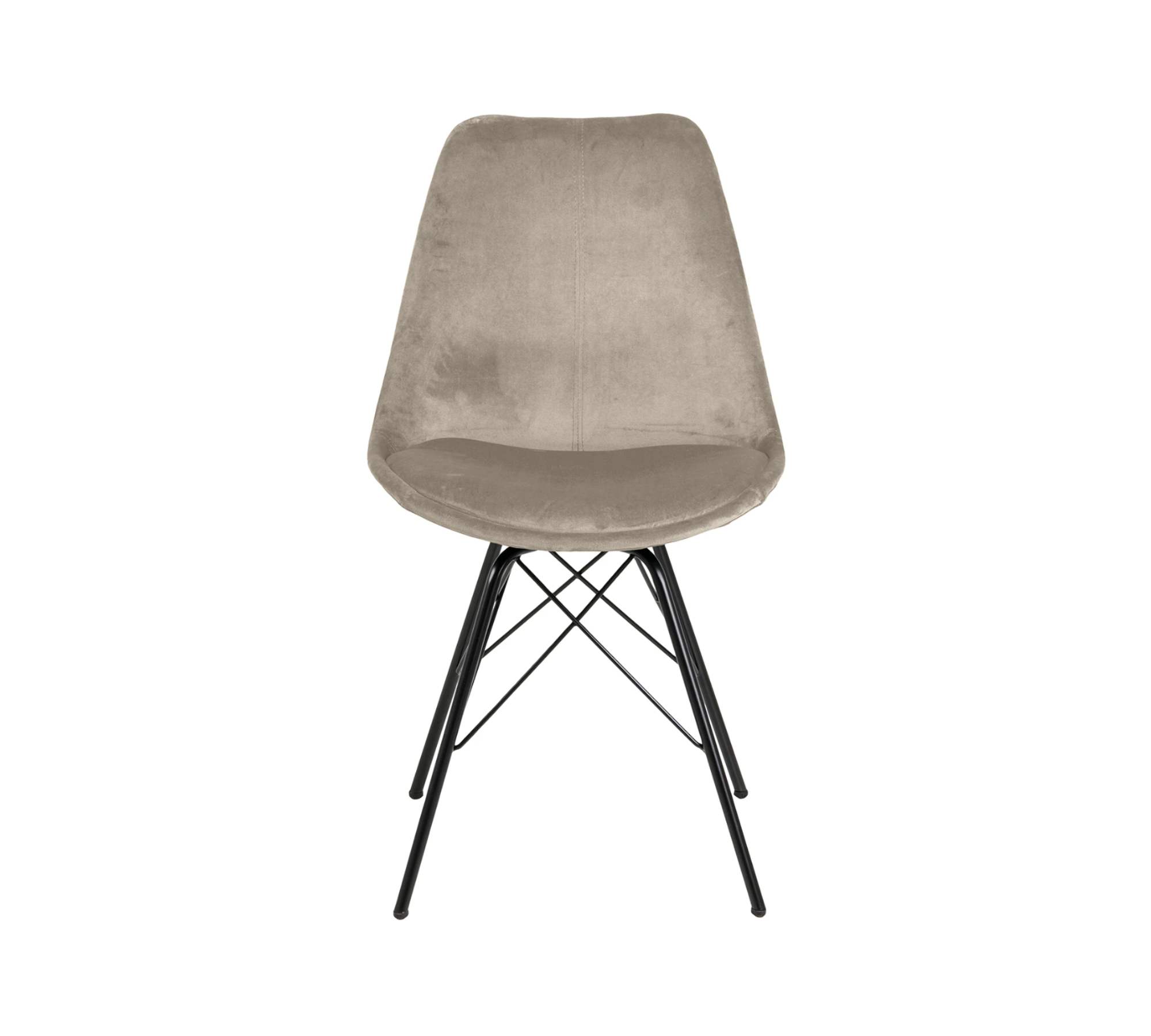 2x dining chair velvet metal sand