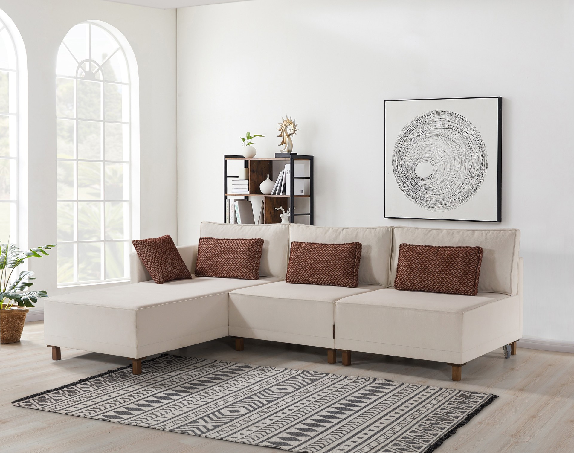 Matris Left Eckschlafsofa Beige