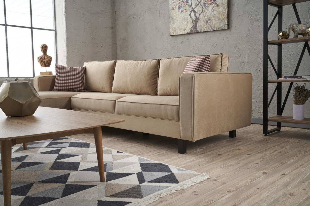 Kale Sofa Récmiere Links Samt Creme