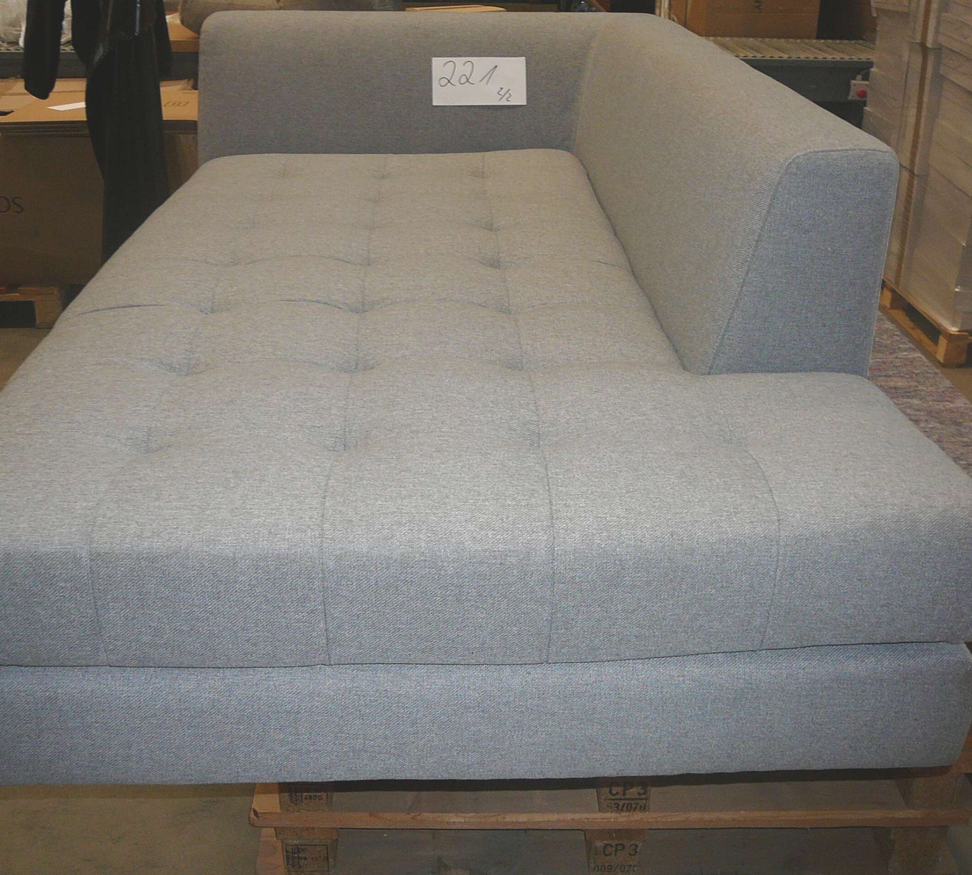 Nelson Ecksofa Récamiere Rechts Helles Grau