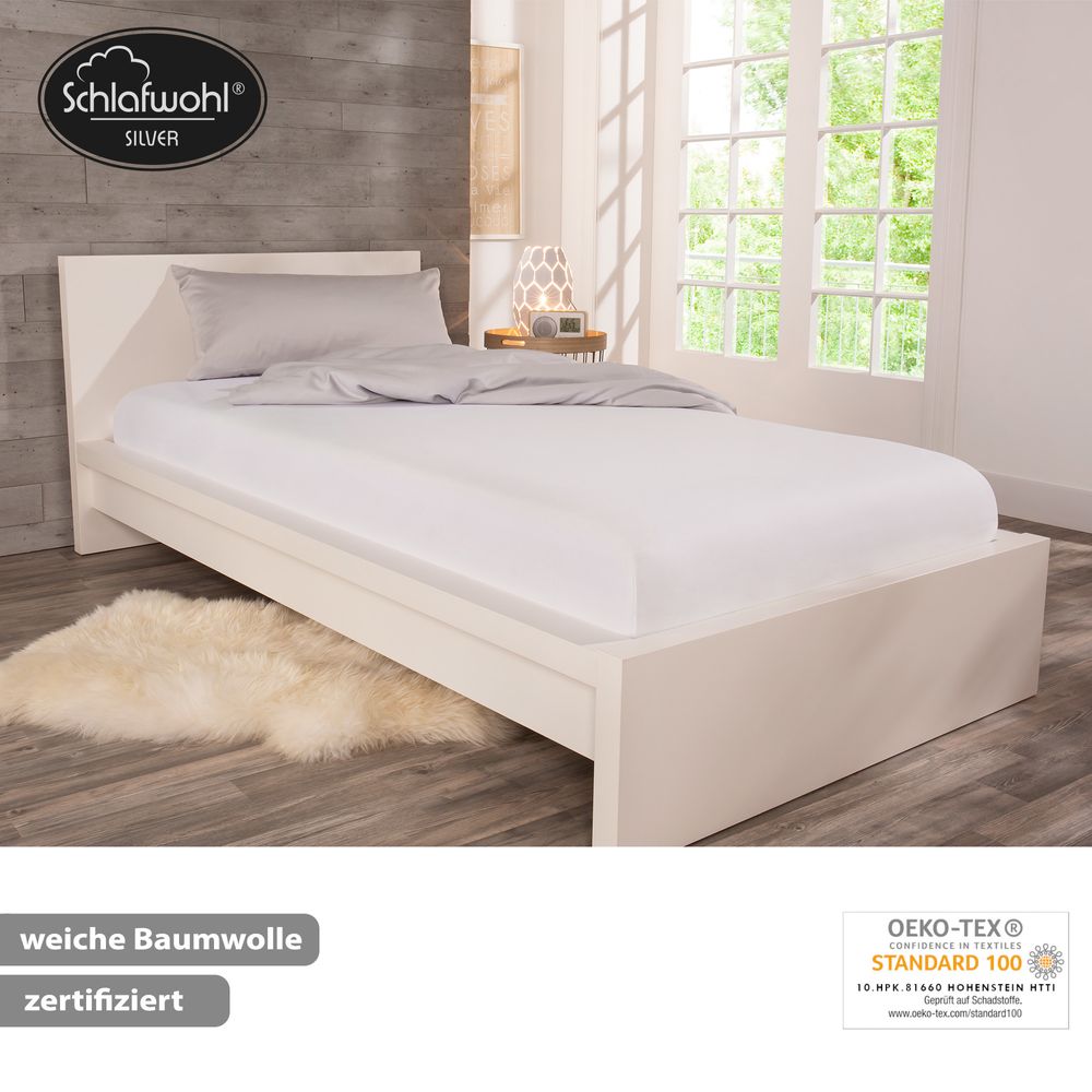 Spannleintuch für Boxspringbett aus Baumwolle Weiß