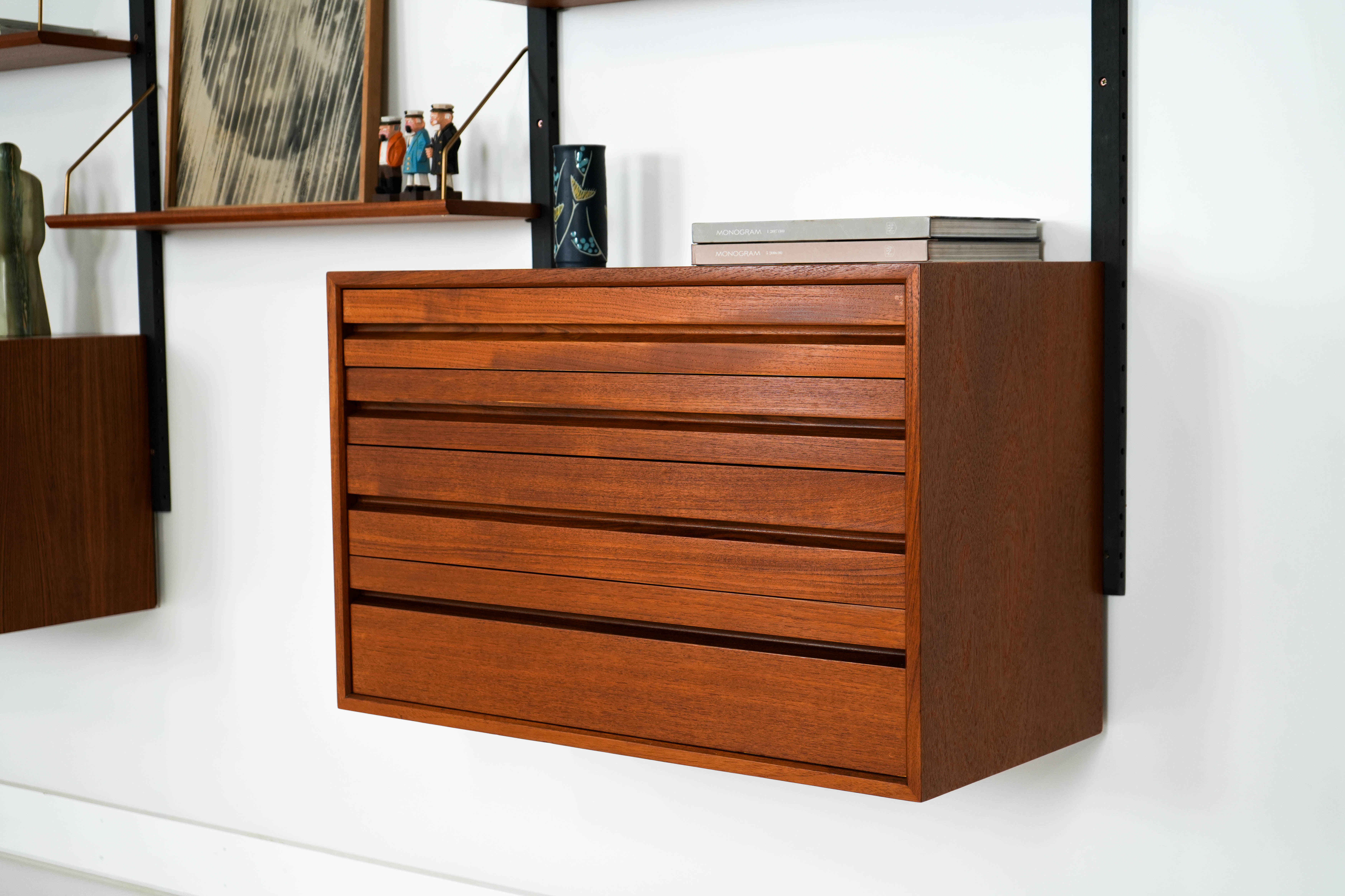 Modulregal Teakholz Braun 1960er Jahre