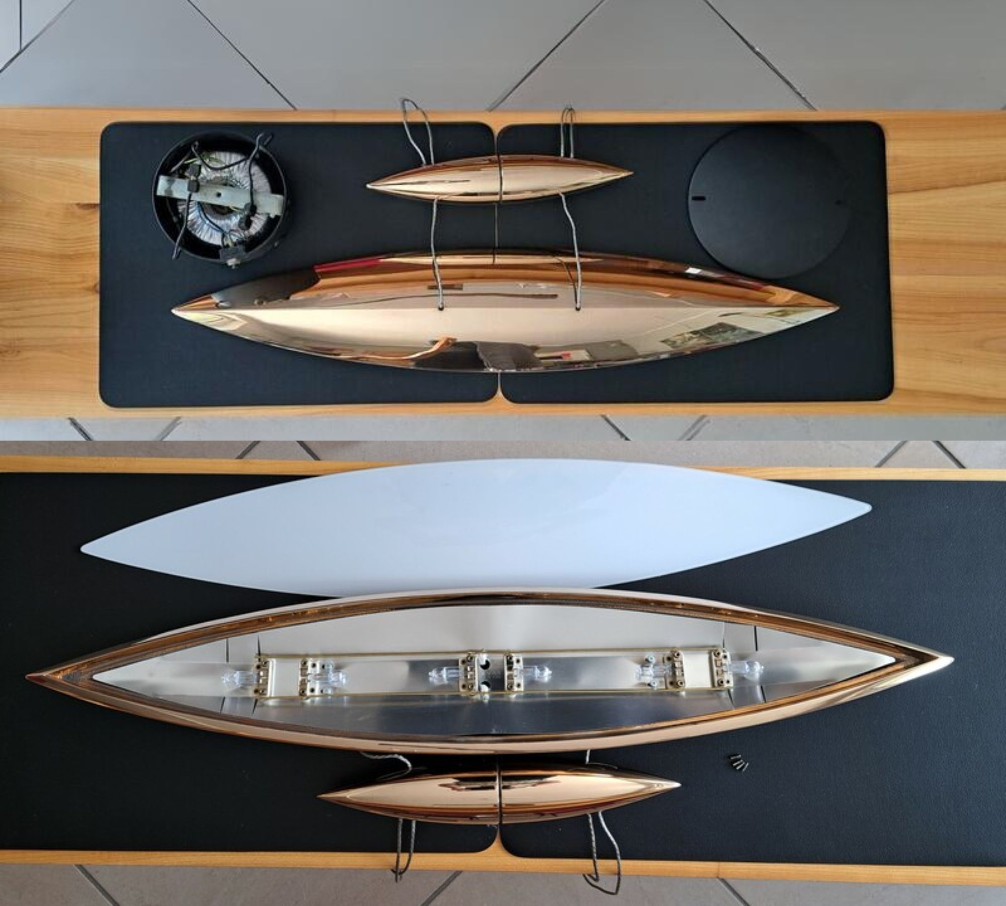 Tai Pendelleuchte Lang Bronze Poliert 