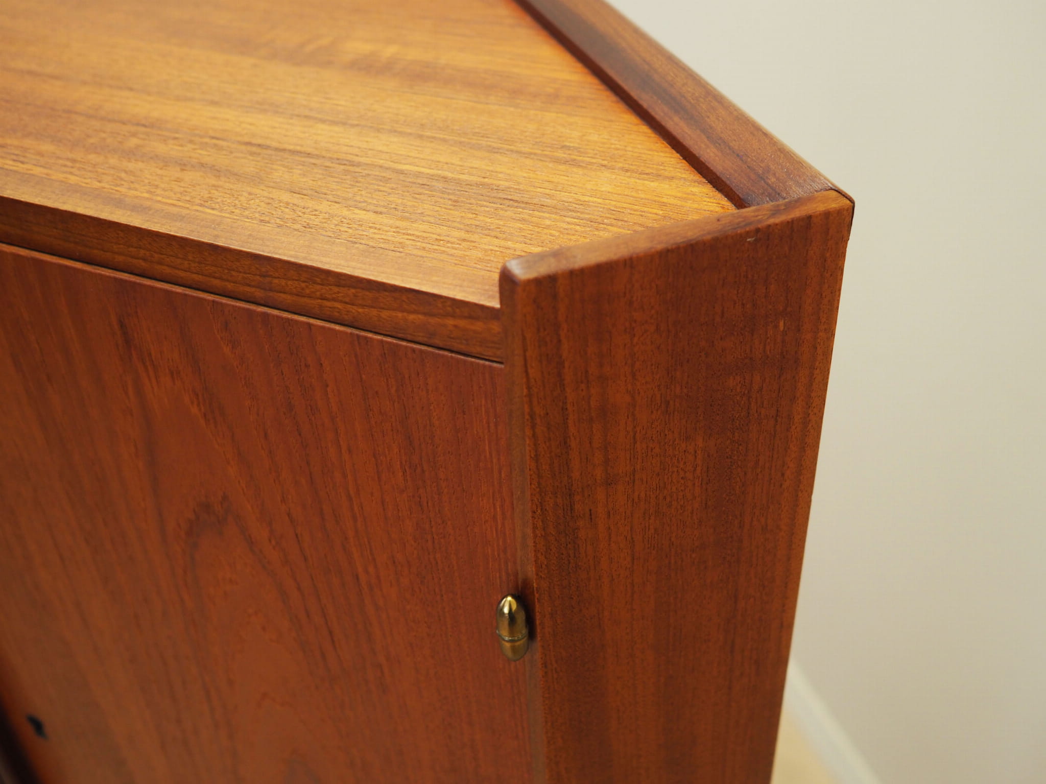Vintage corner cabinet teak brown 1970s