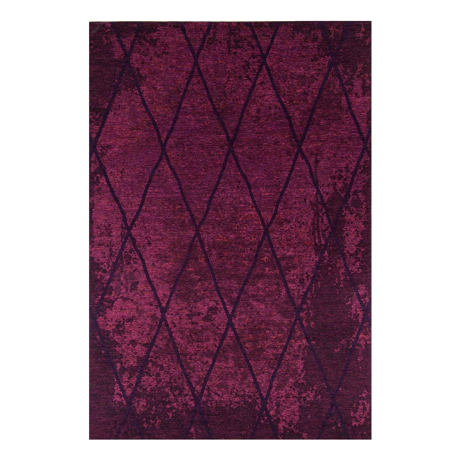 Fine Lines Short pile rug Blended fabric Berry 50 x 80 cm