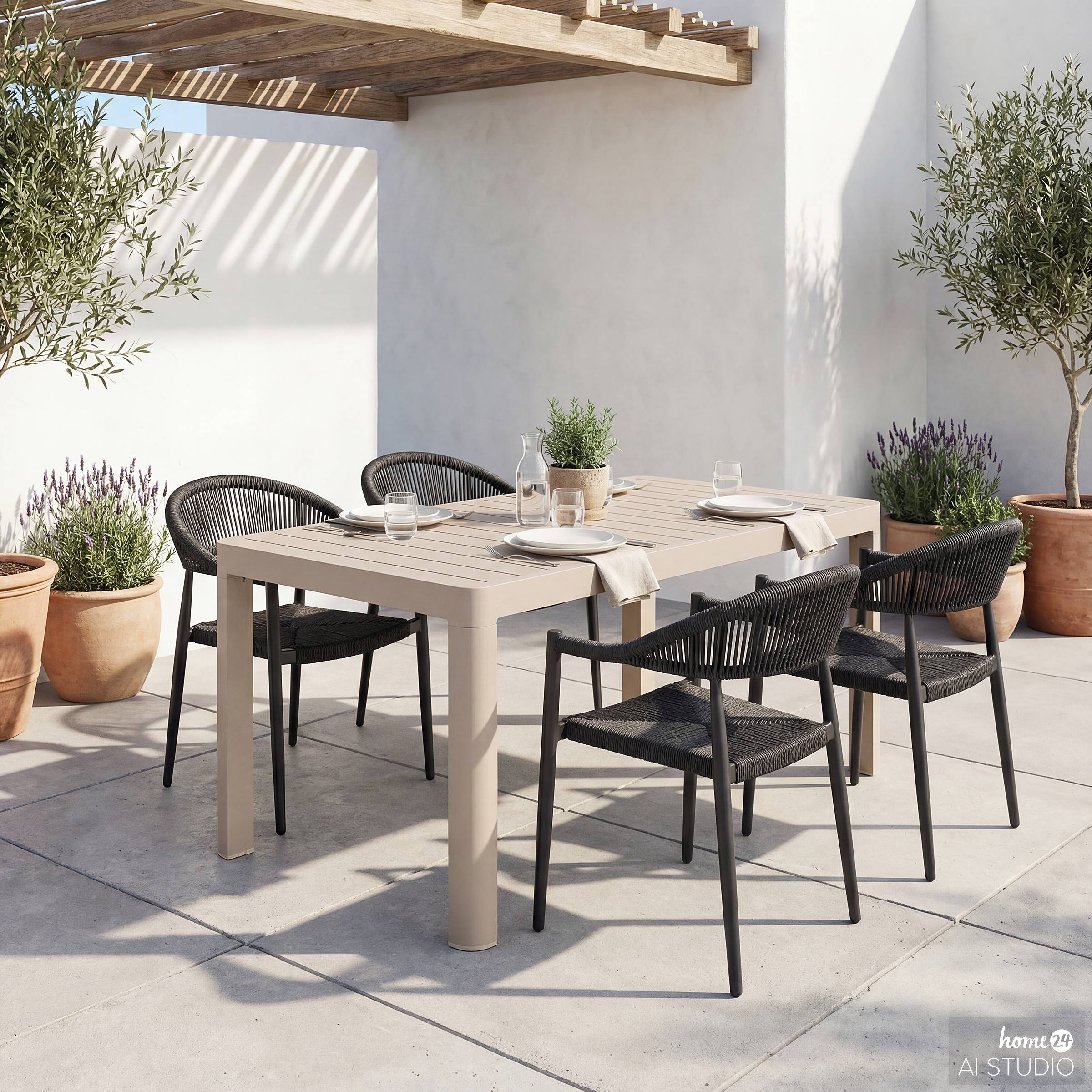 Garden Table Yaro Extendable Aluminum Beige