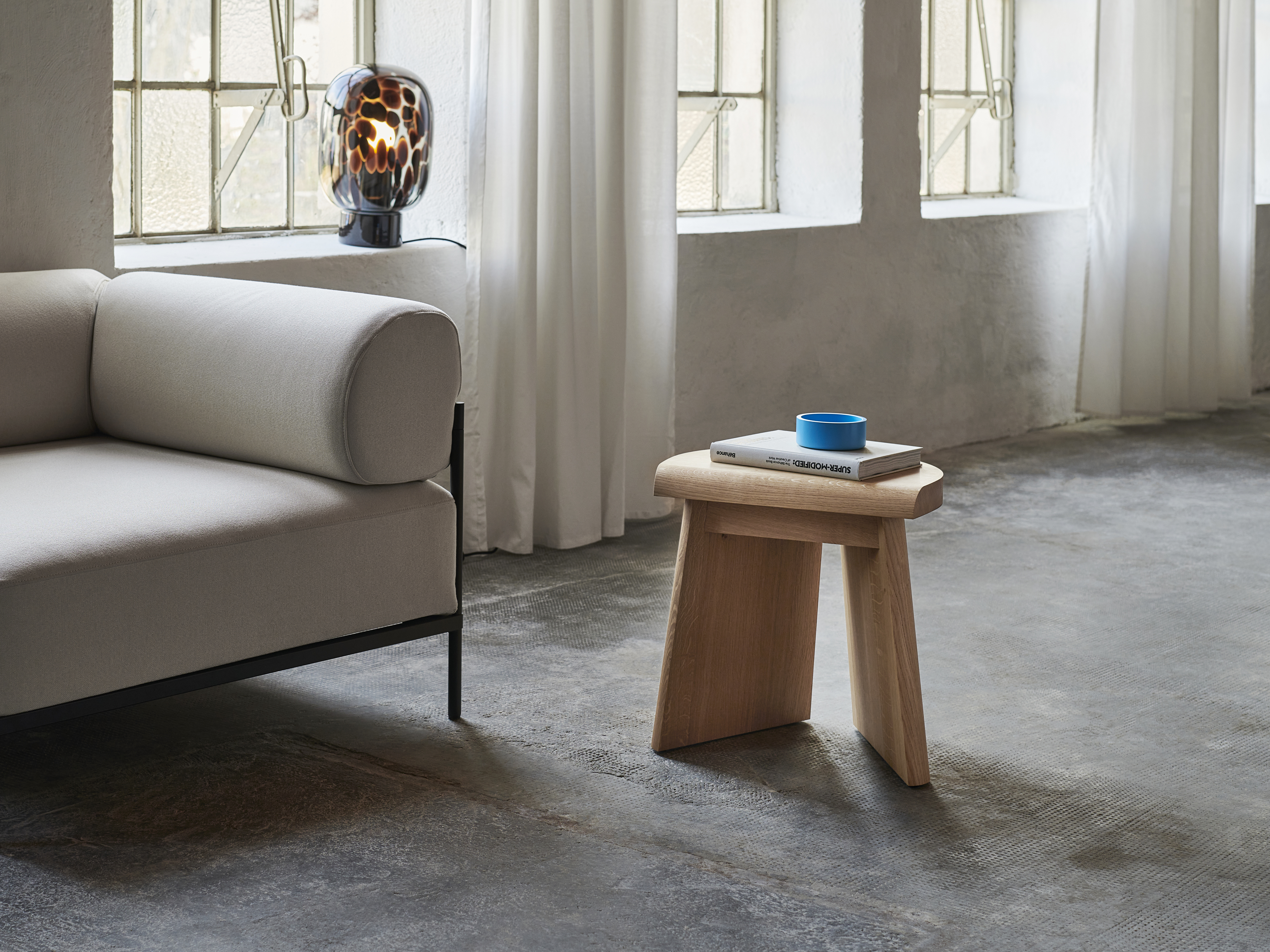 PORTAO Stool Oak Wood Oiled