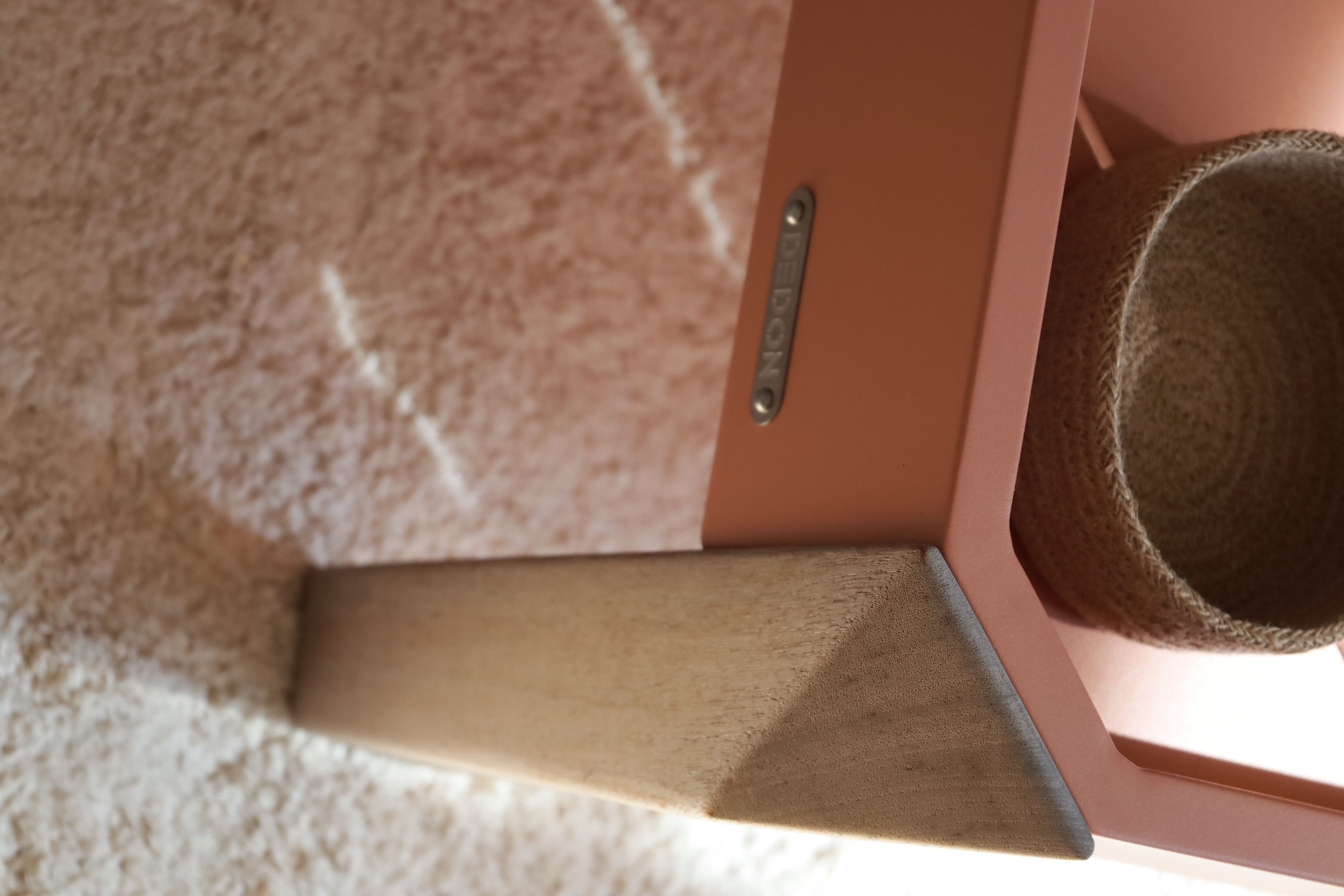 Brixx Beistelltisch Aluminium Teakholz Rosa