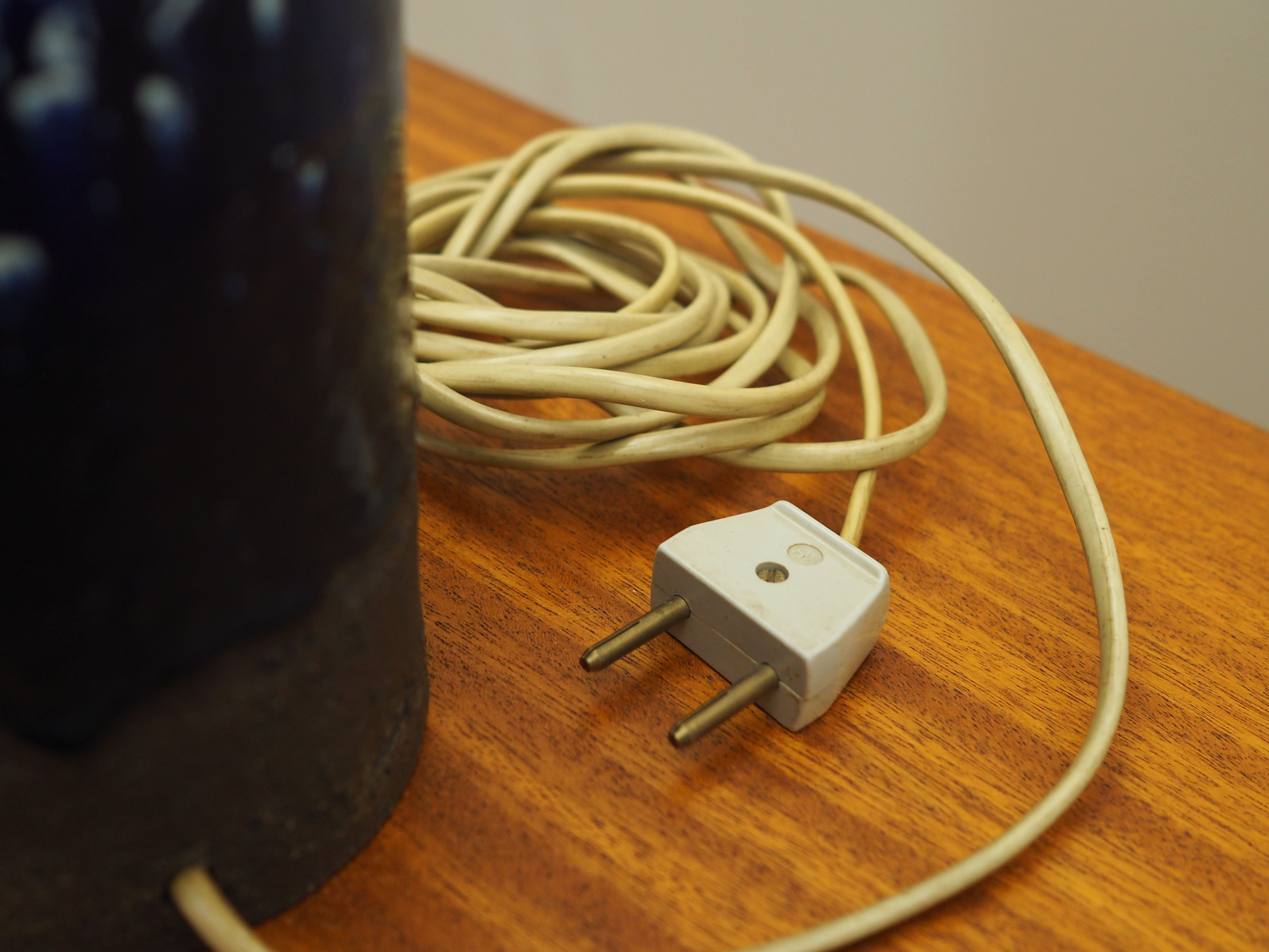 Tischlampe Keramik Blau 1960er Jahre