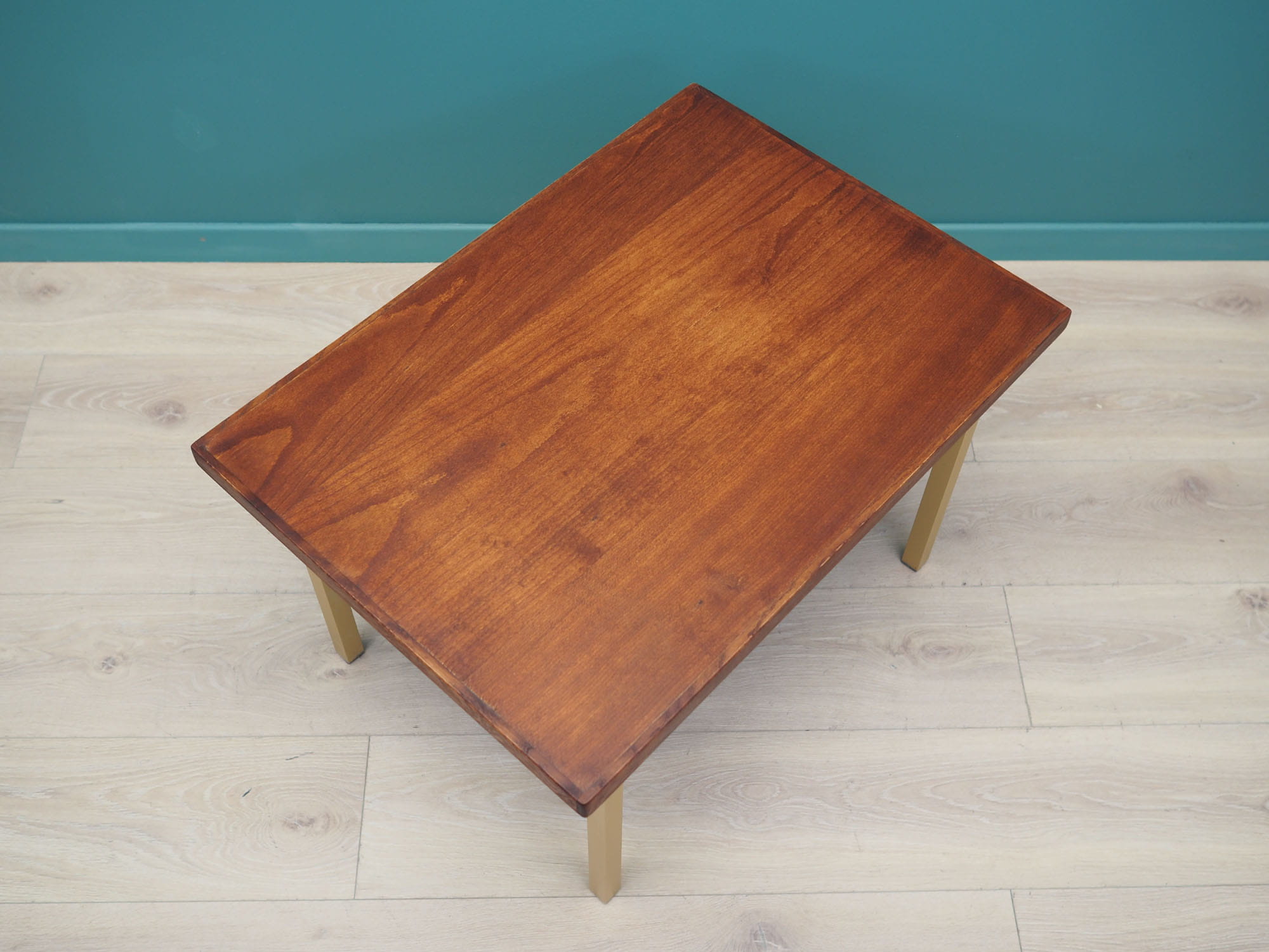 Vintage Coffee Table Wood Metal Brown 1970s