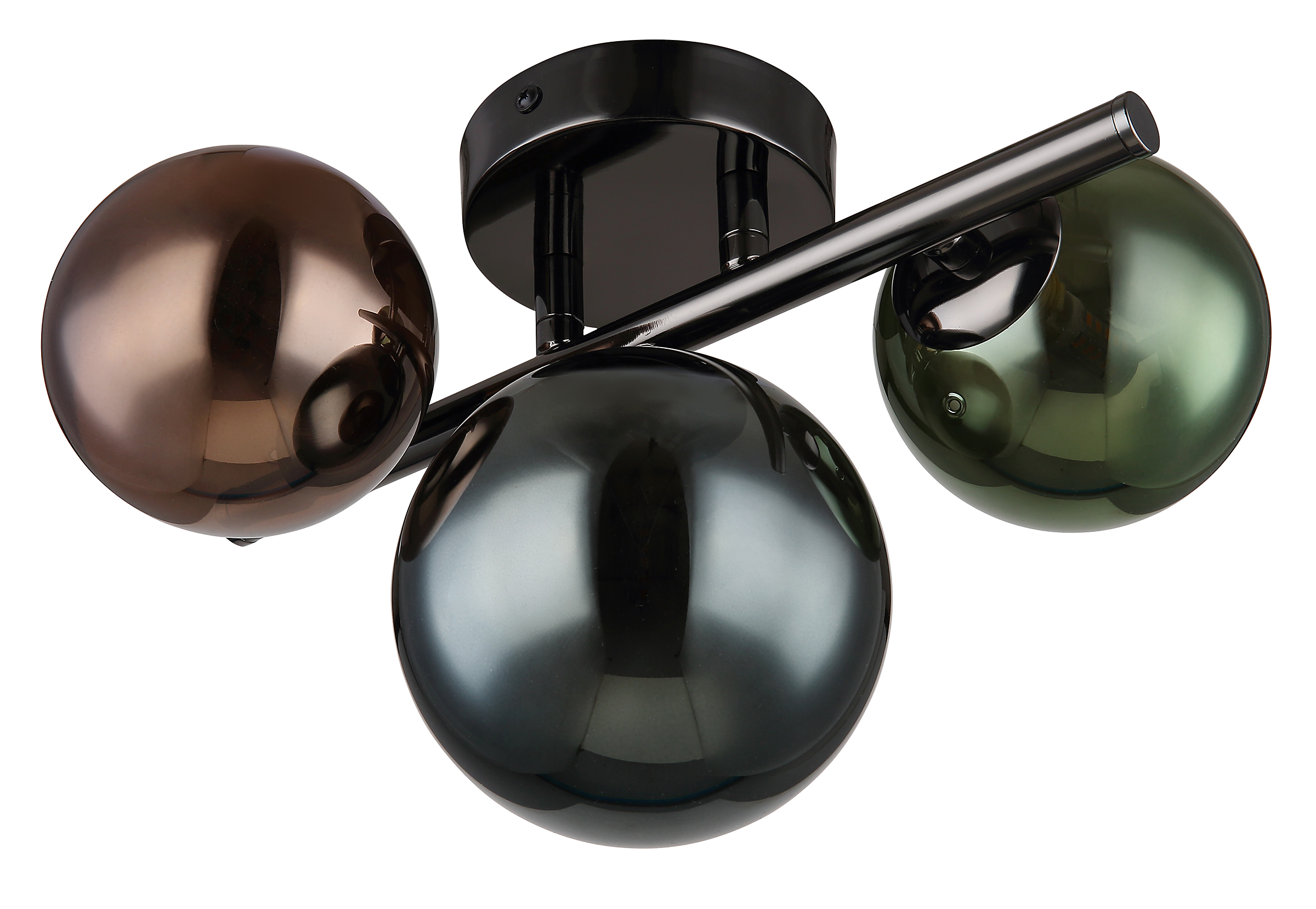 3-Flammig Riha Typ H LED-Deckenleuchte Farbglas Eisen