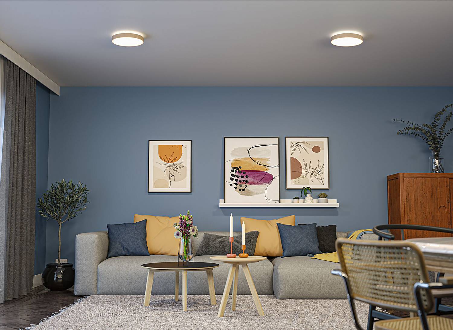 Cosara Typ B LED-Deckenleuchte Kunststoff Beige