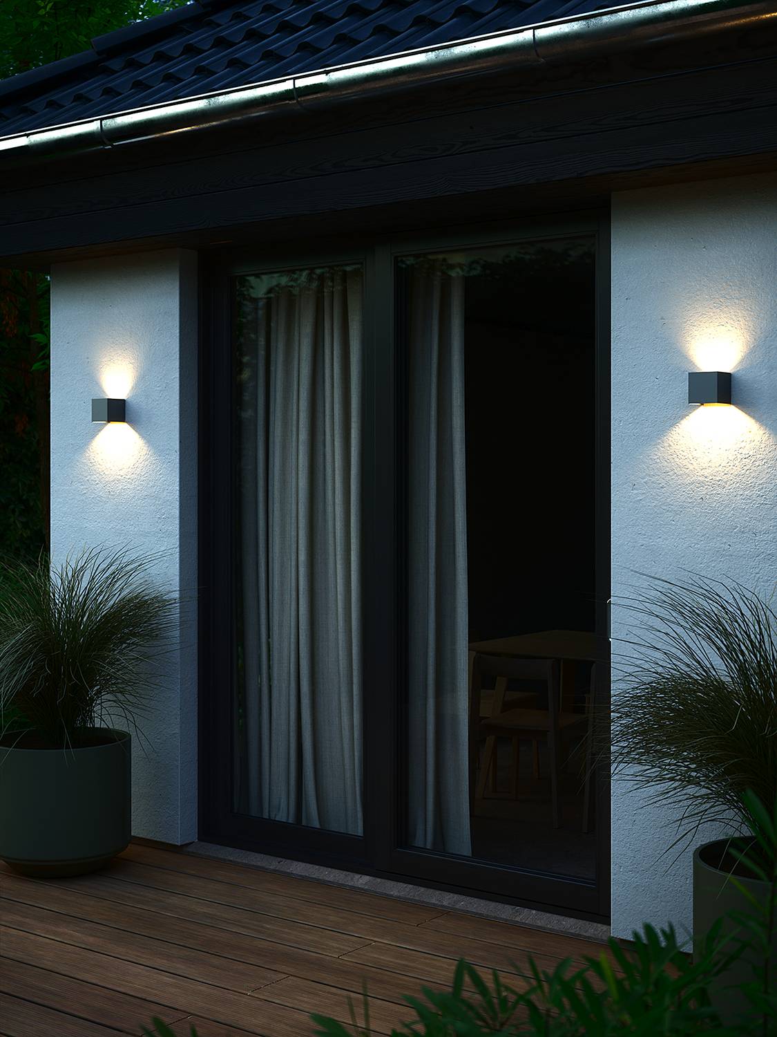 Milda Kubi Wandleuchte Aluminium Grau