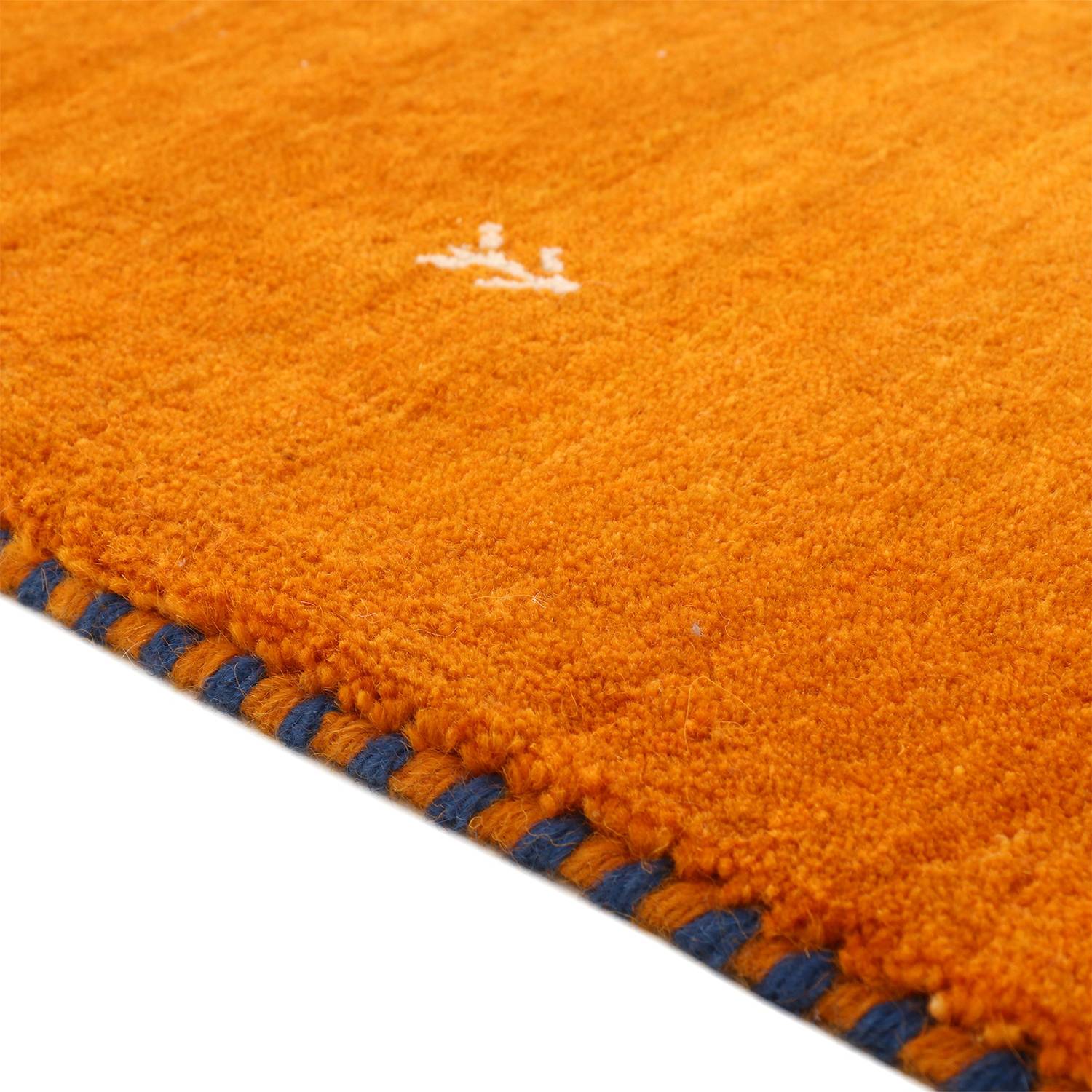 Wollteppich Gabbeh Uni Wolle Orange 120 x 170 cm