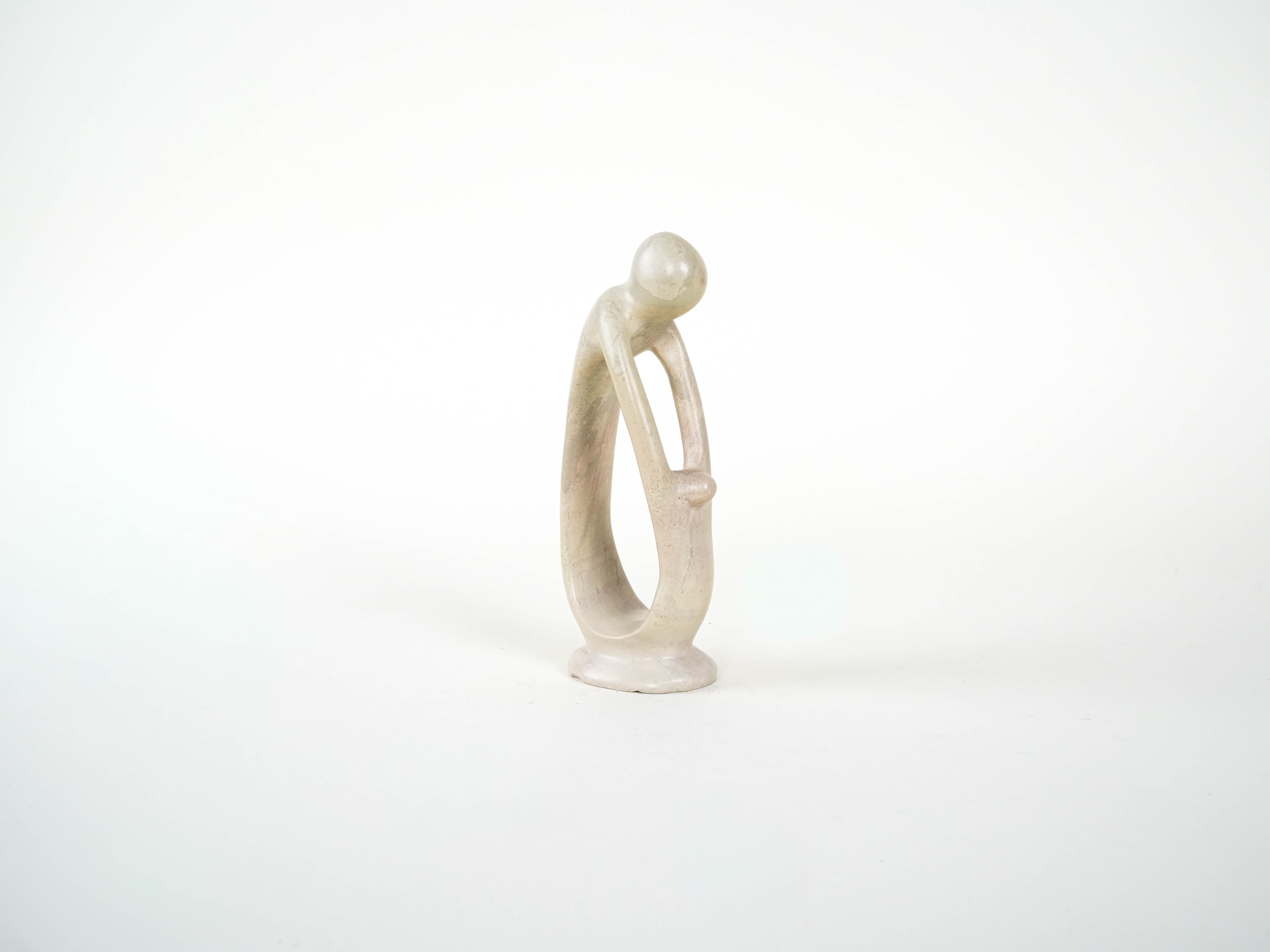 Abstrakte Skulptur Beige 1980er Jahre