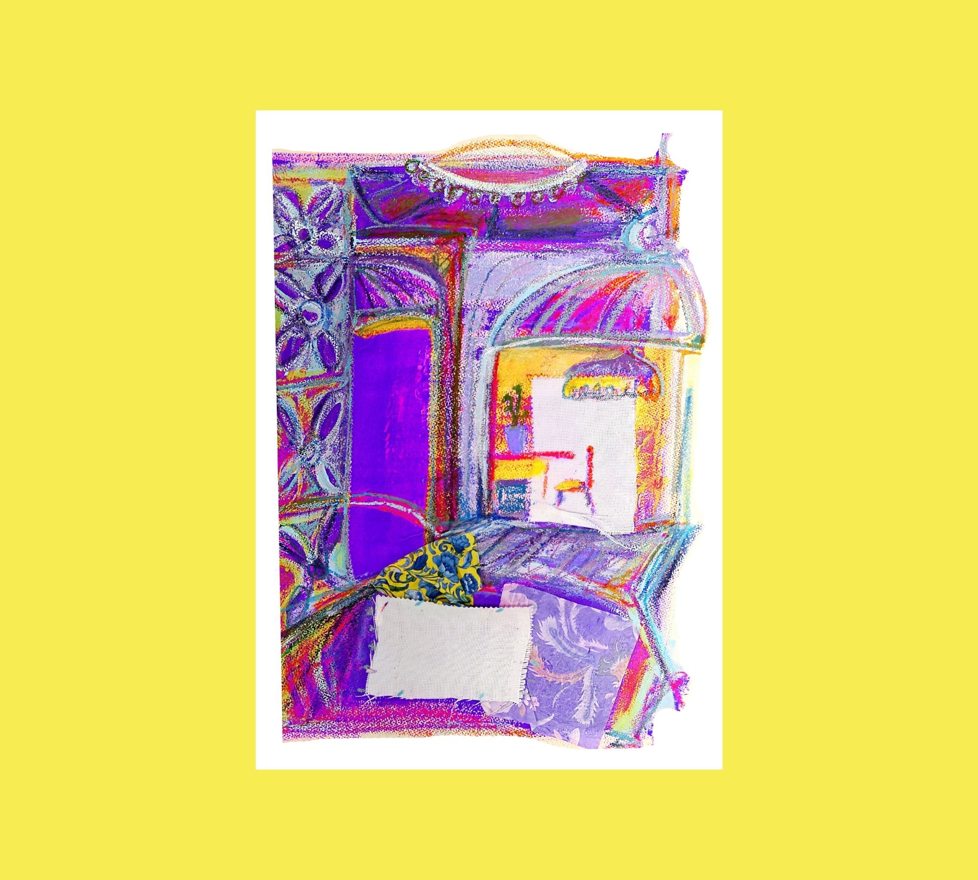 The Riad hallwayArt printMulticolor