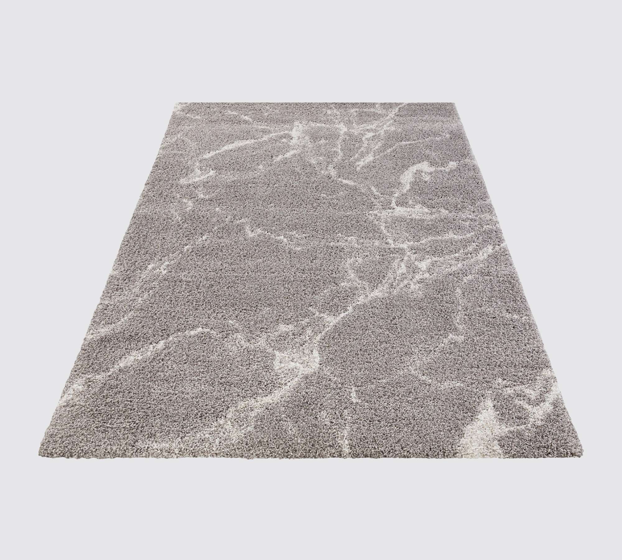 Hochflorteppich mit marmoriertem Muster