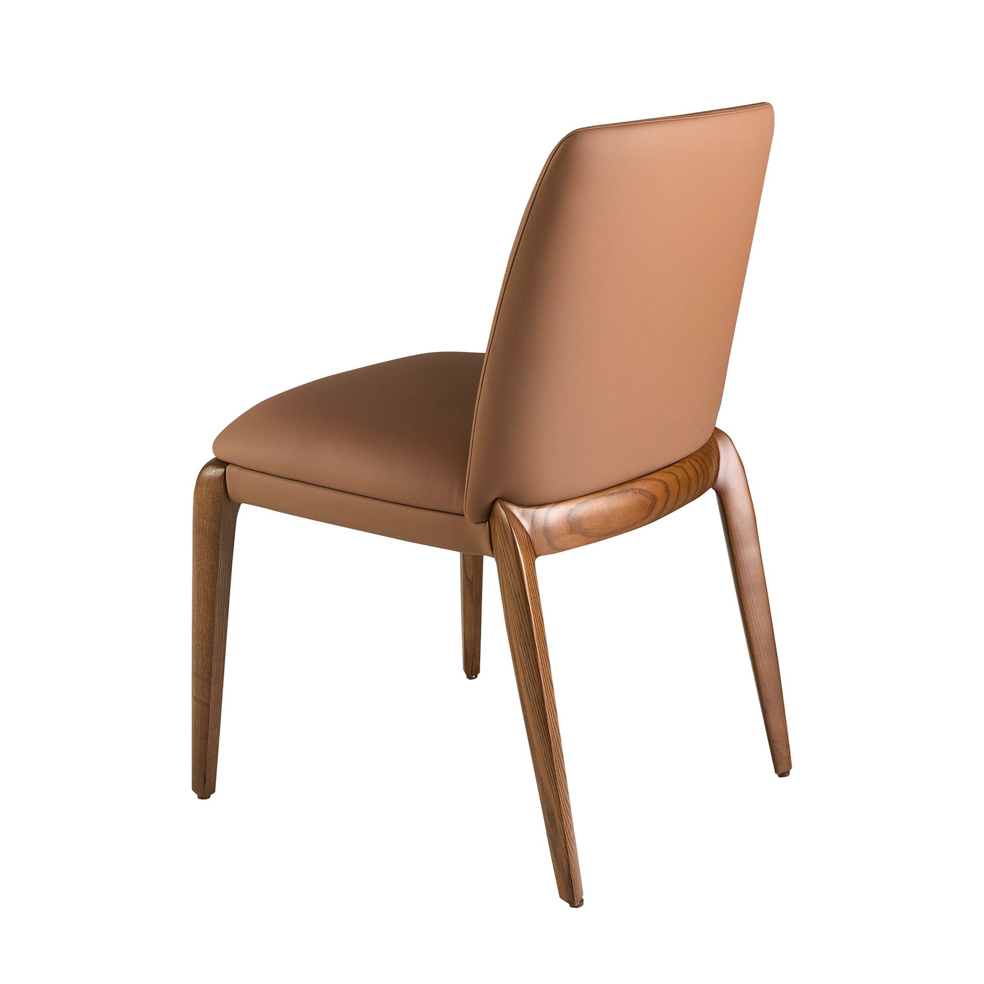 Dining chair faux leather brown