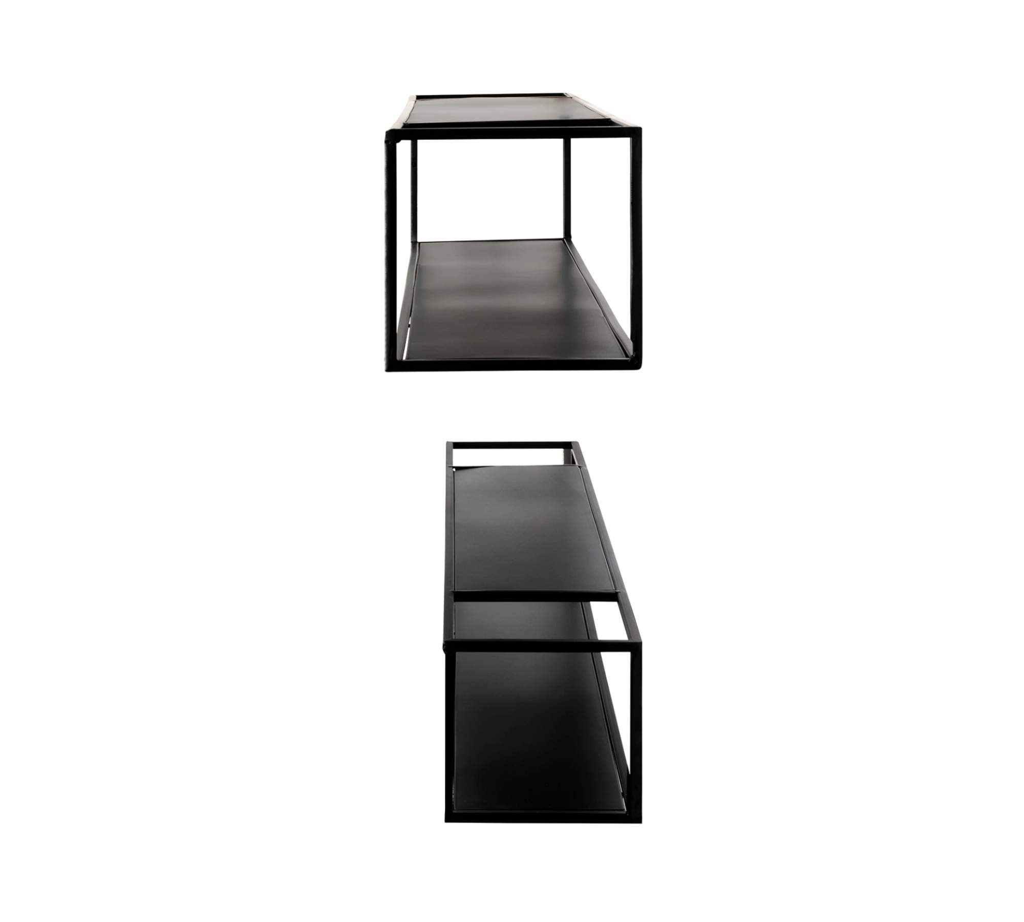 2x Wall Shelf Metal Black