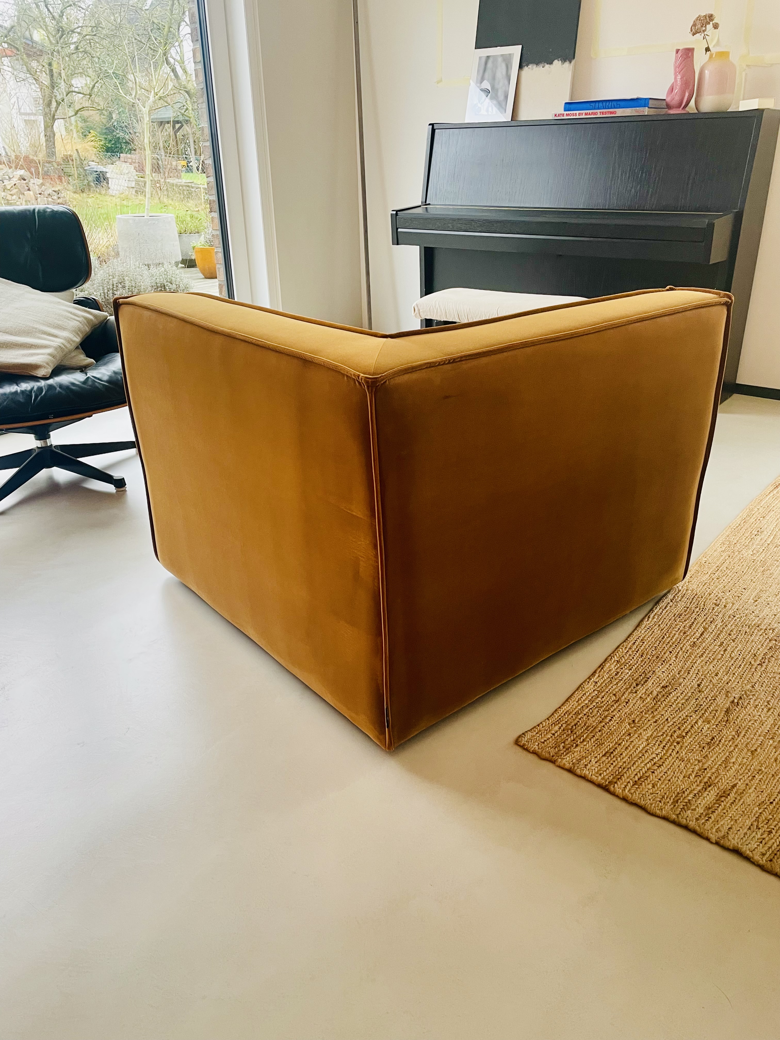 Dane 1-seater corner module Velour Matte Amber