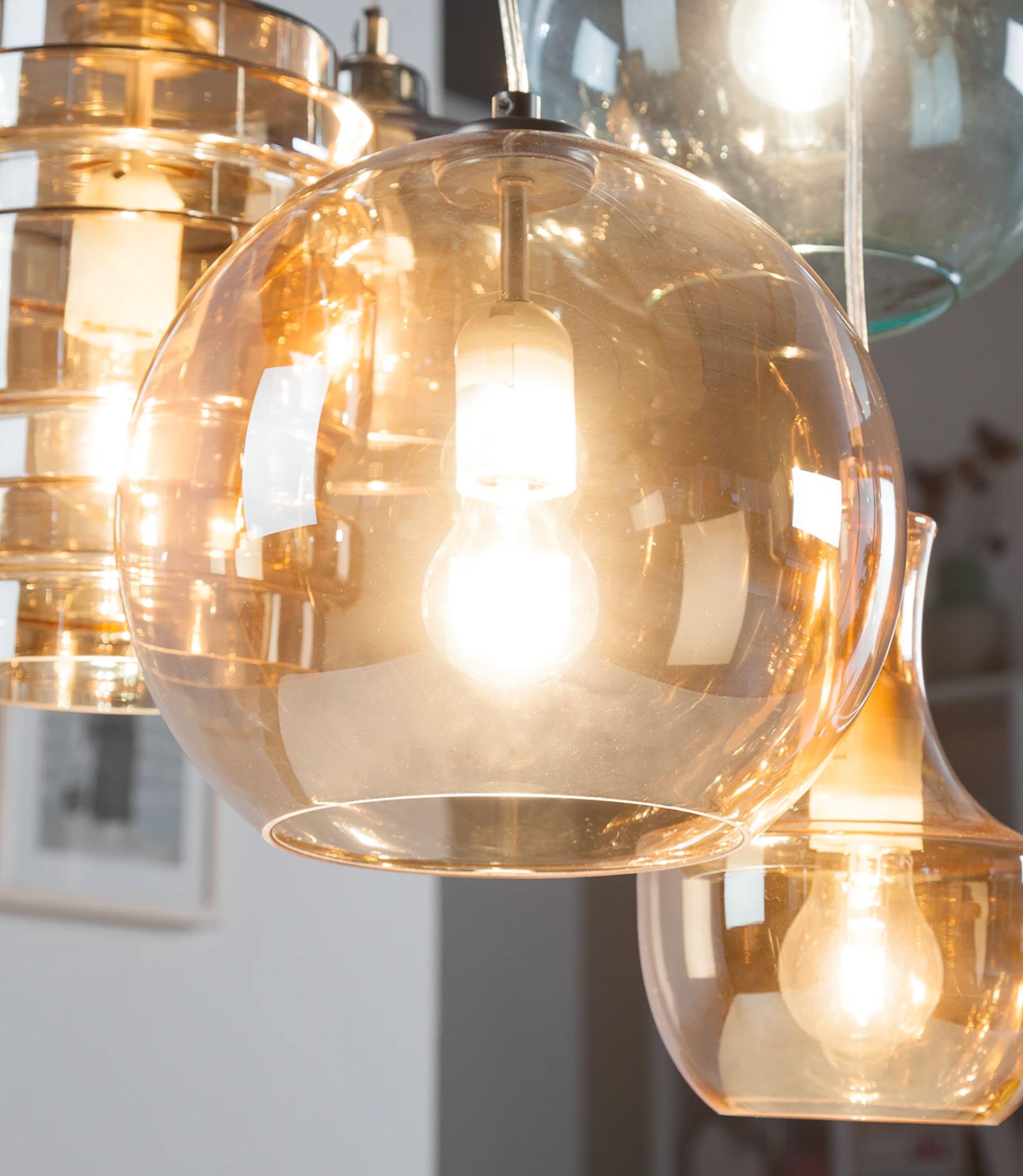 Pendant lamp Brooklyn II Metal / Glass 5-flame
