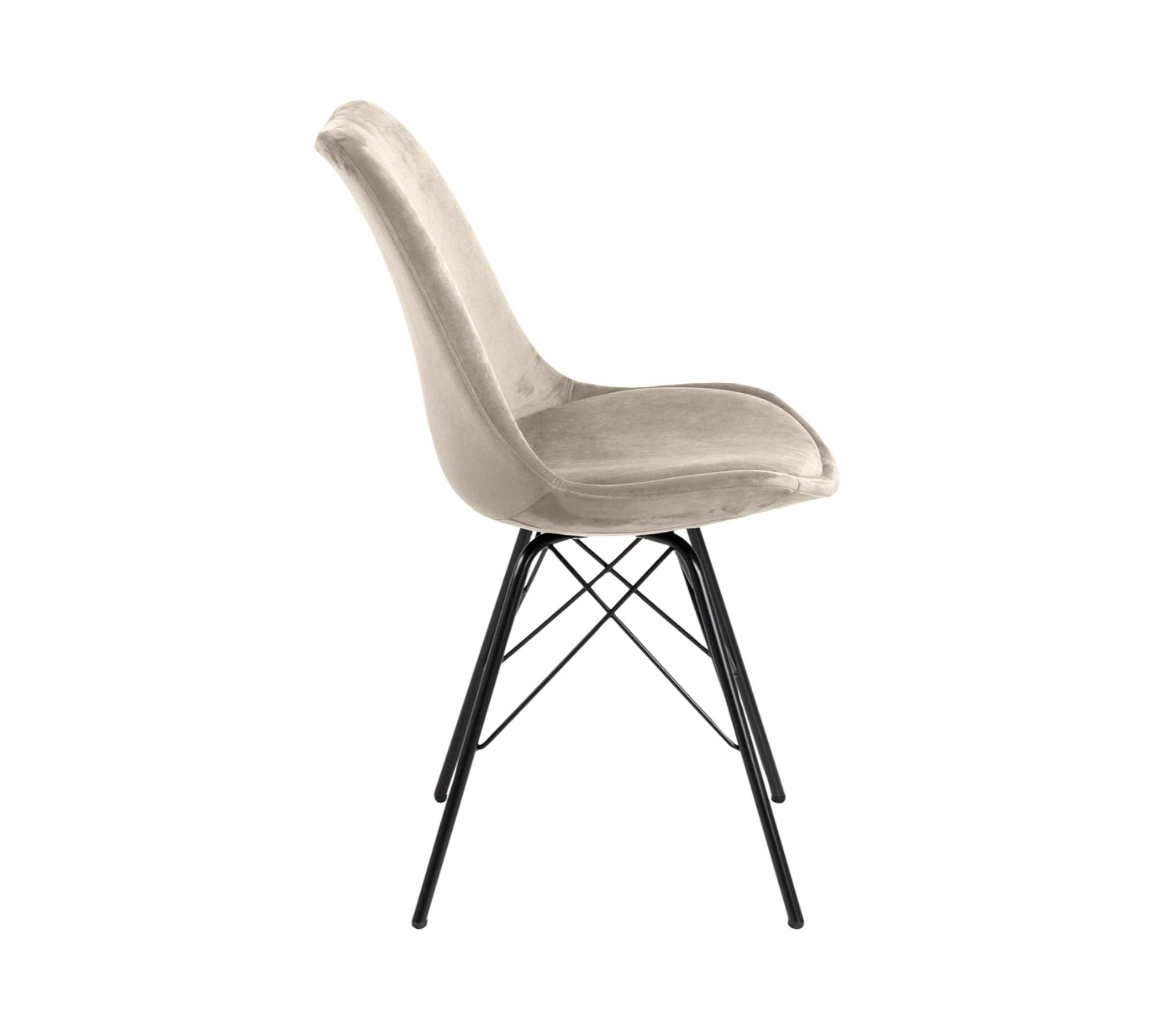 2x dining chair velvet metal sand