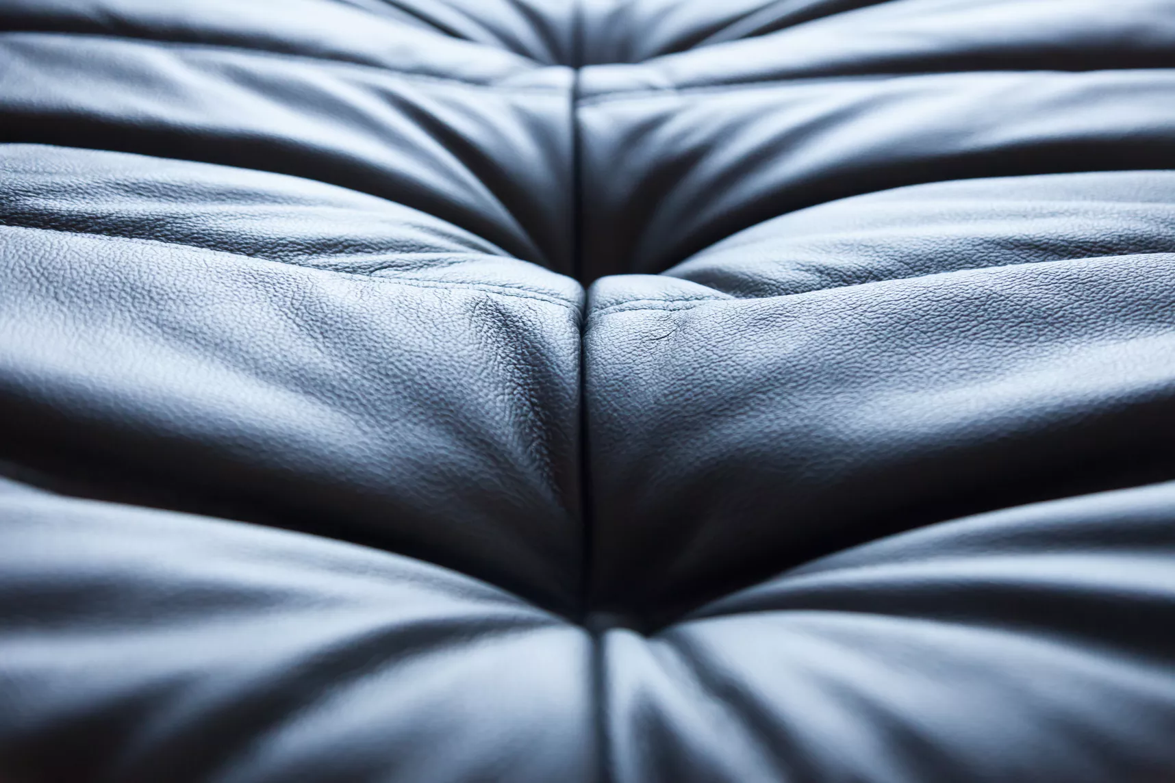 Togo Ottoman Madras-Leather Black